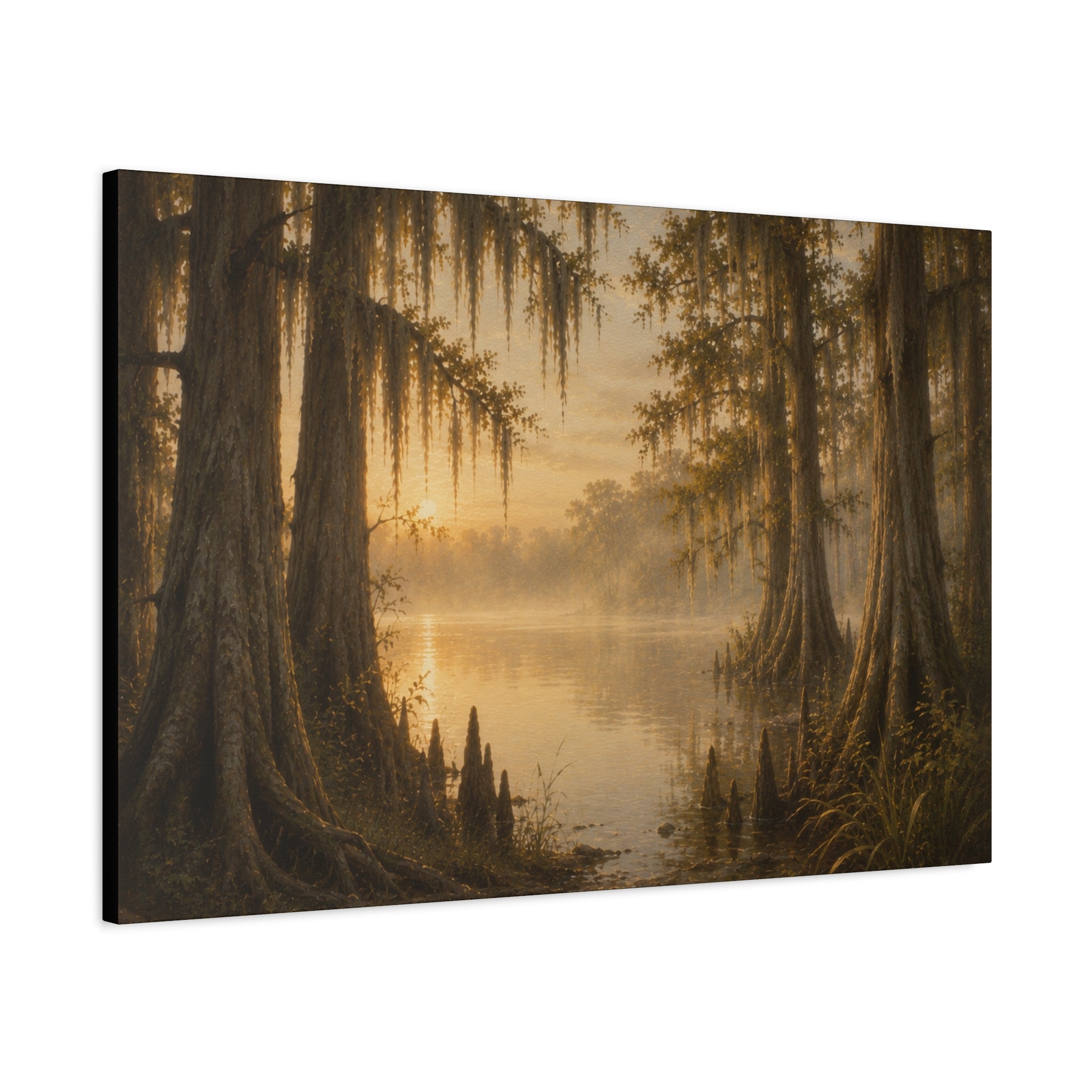 The River Collection Matte Stretched Canvas - "Cypress Cathedral" (Morning Waters II of V)