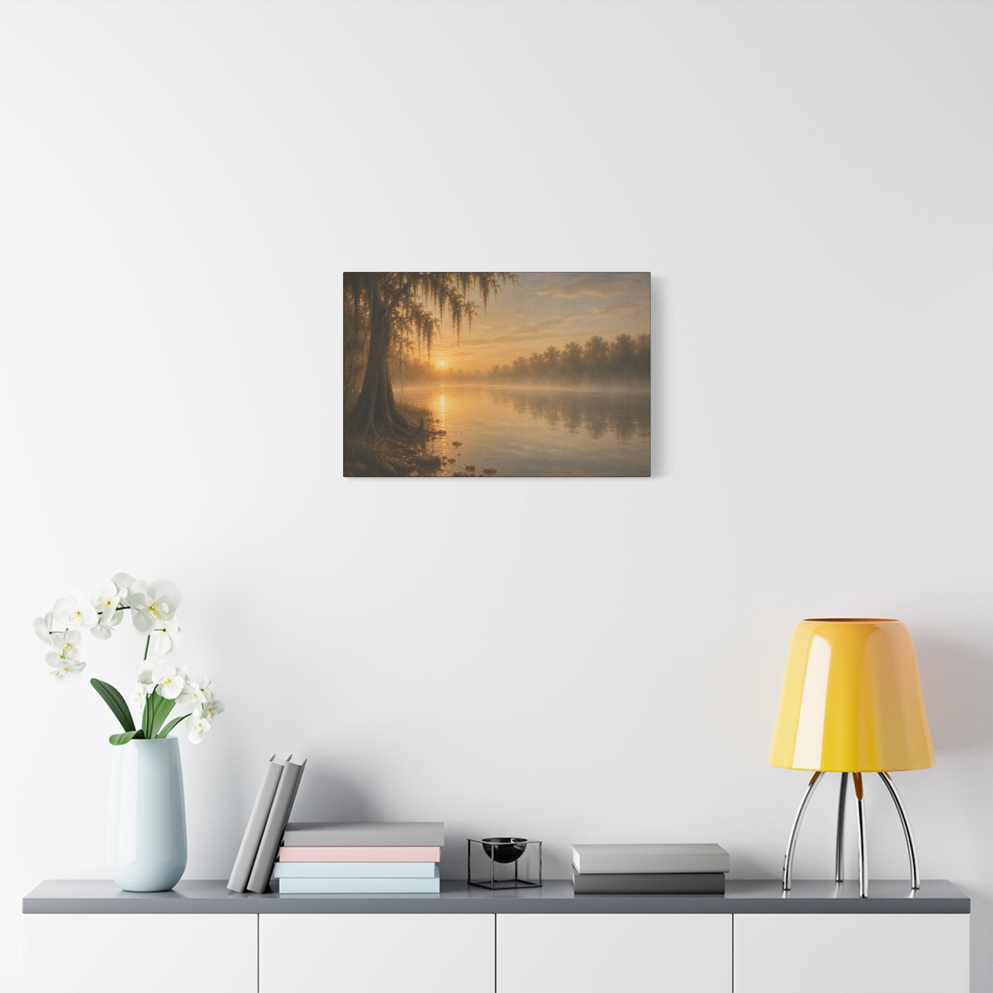 The River Collection Matte Stretched Canvas — First Light (Morning Waters I of V)