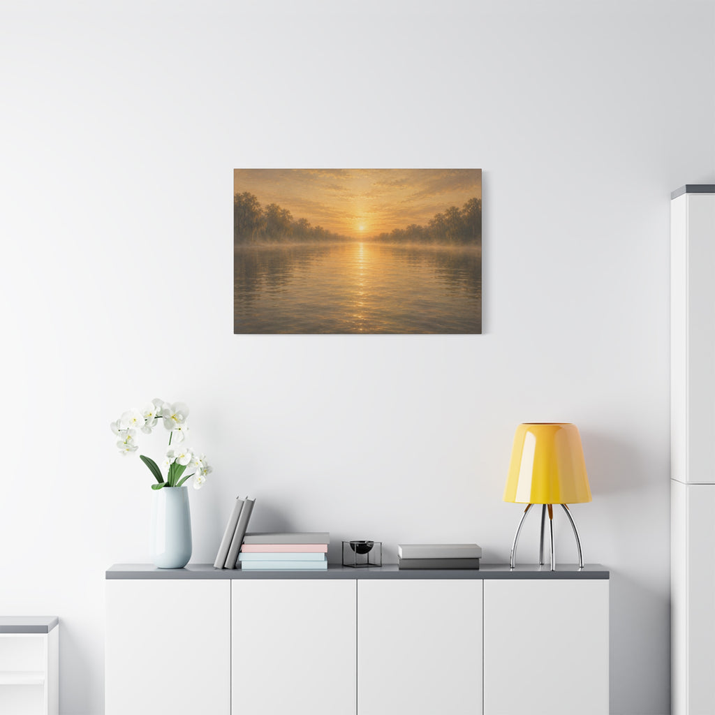 The River Collection Matte Stretched Canvas - "Open Current" (Morning Waters V of V)
