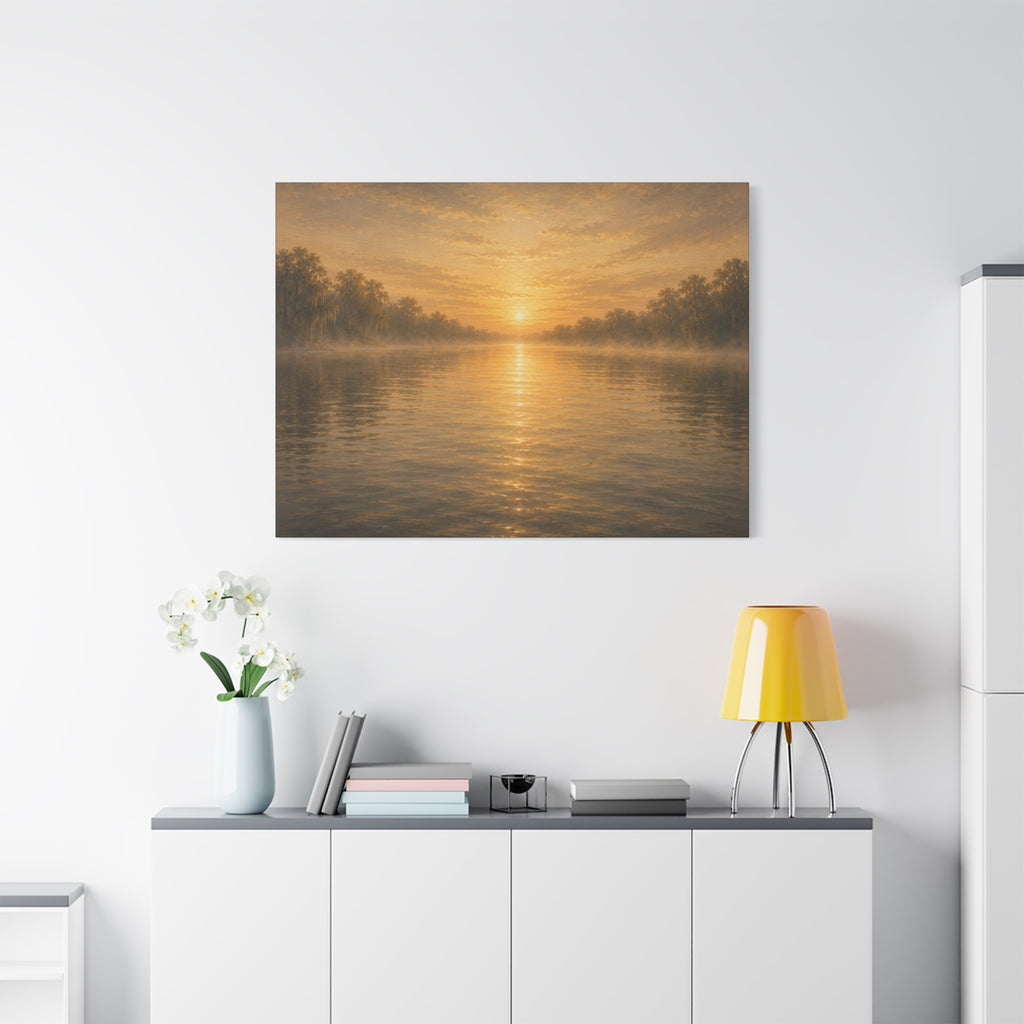 The River Collection Matte Stretched Canvas - "Open Current" (Morning Waters V of V)