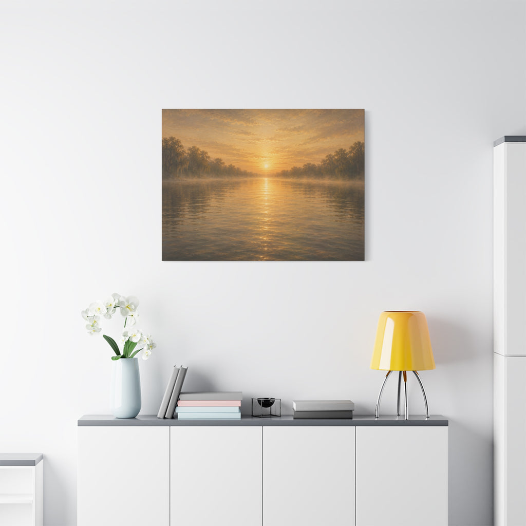 The River Collection Matte Stretched Canvas - "Open Current" (Morning Waters V of V)