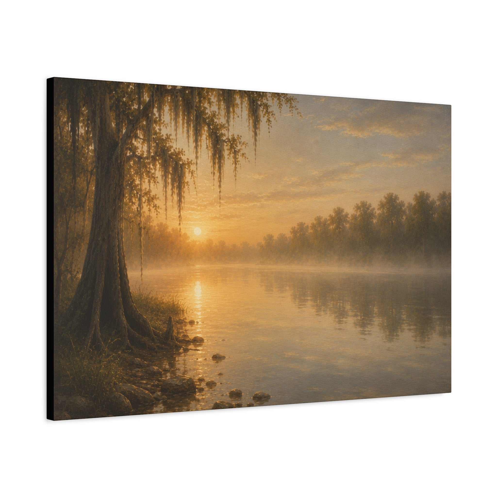 The River Collection Matte Stretched Canvas — First Light (Morning Waters I of V)