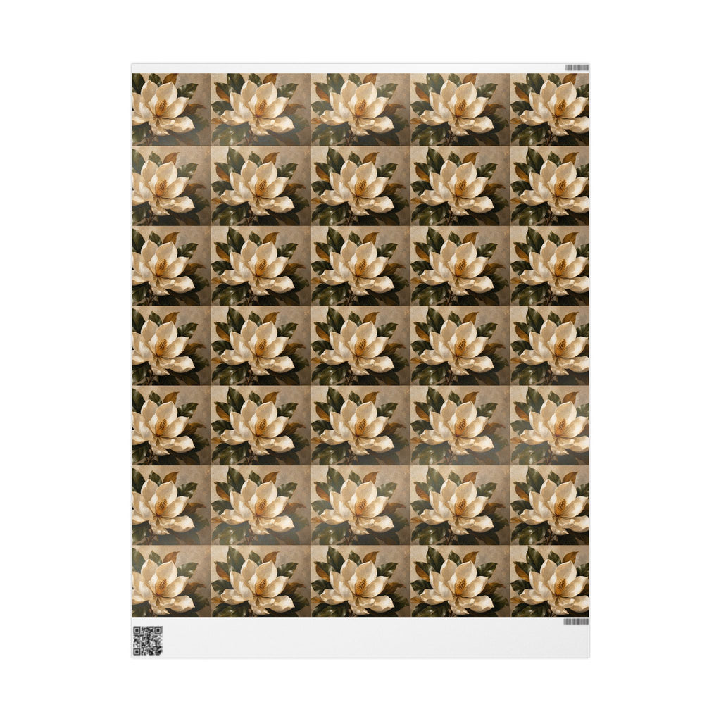 Wrapping Paper - Vintage Cream Magnolia Floral Gift Wrap