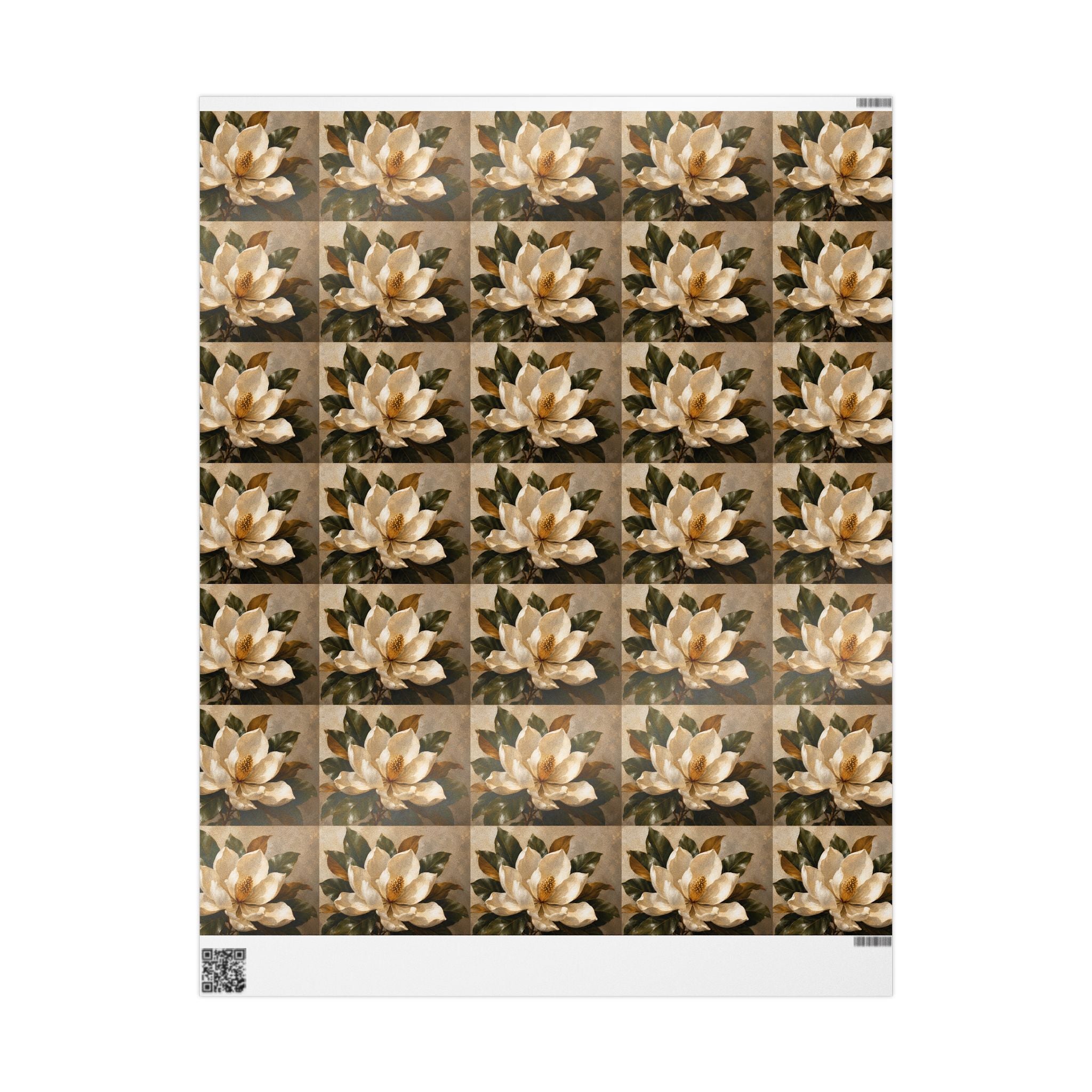 Wrapping Paper - Vintage Cream Magnolia Floral Gift Wrap