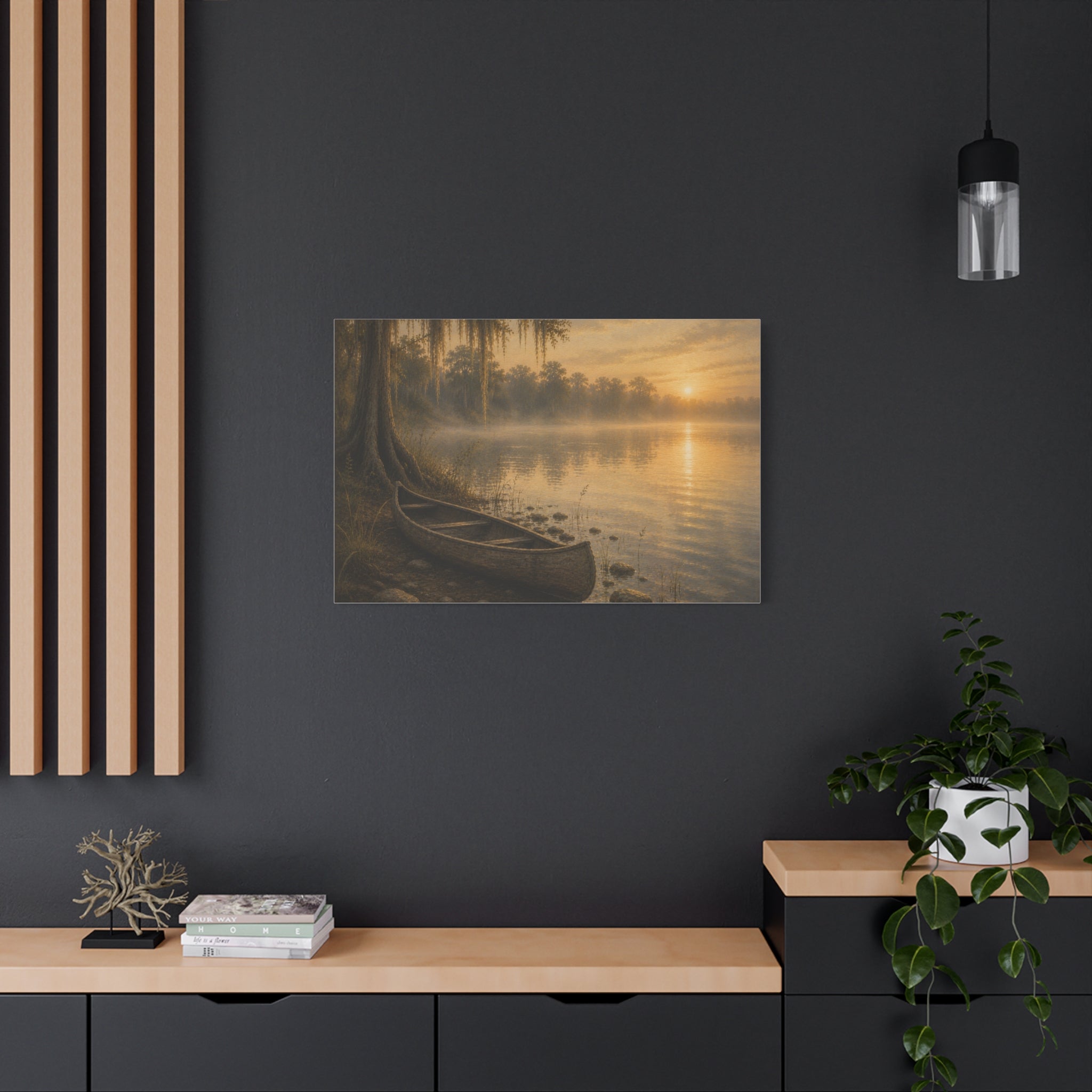 The River Collection Stretched Matte Canvas - "Silent Crossing" (Morning Waters IV of V)