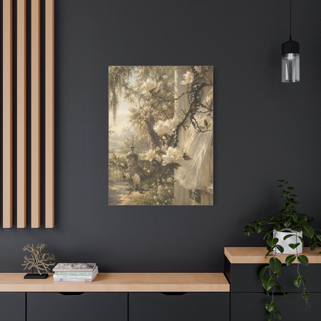 The Magnolia Collection Stretched Canvas — "The First Bloom" (Whispers of Spring I of V)