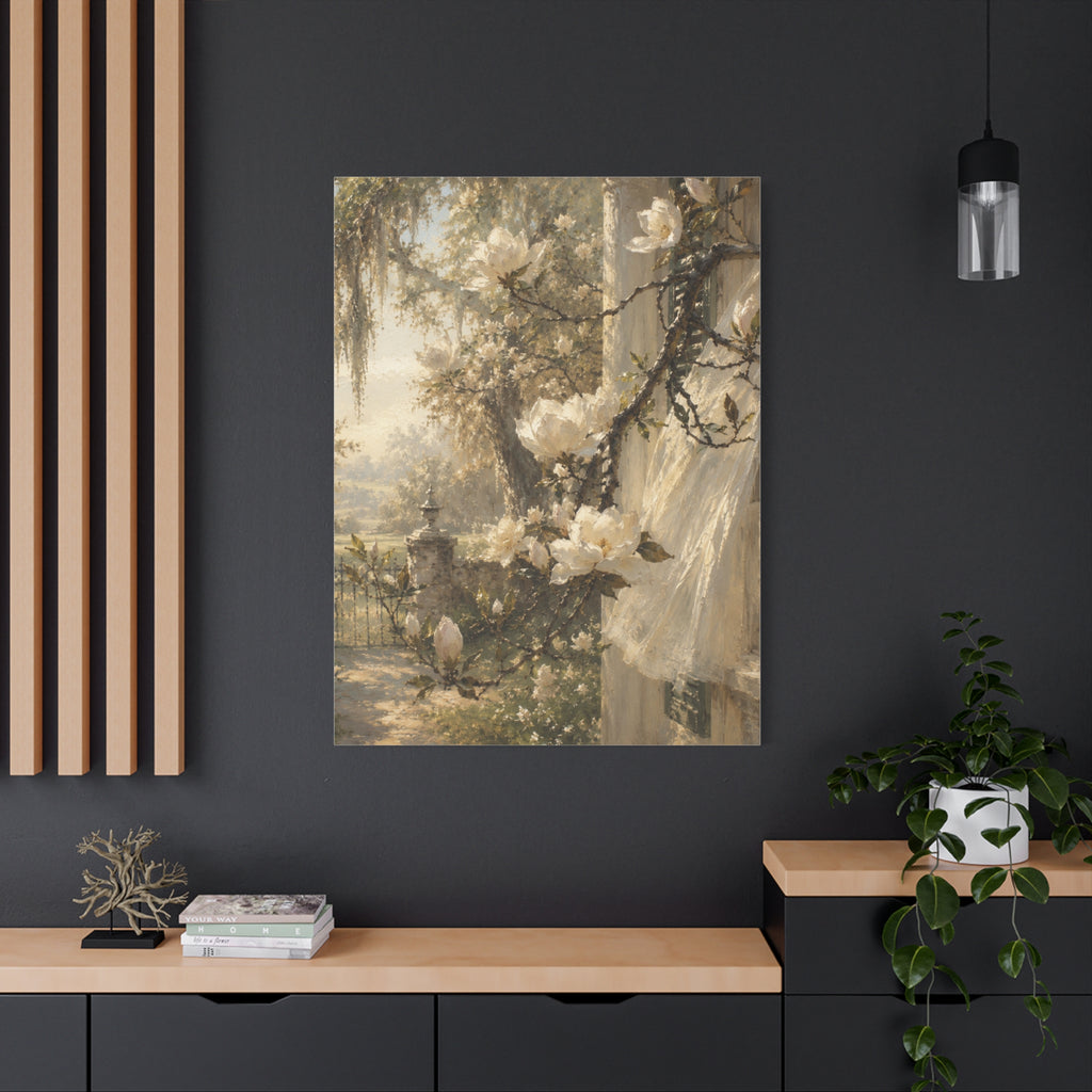 The Magnolia Collection Stretched Canvas — "The First Bloom" (Whispers of Spring I of V)