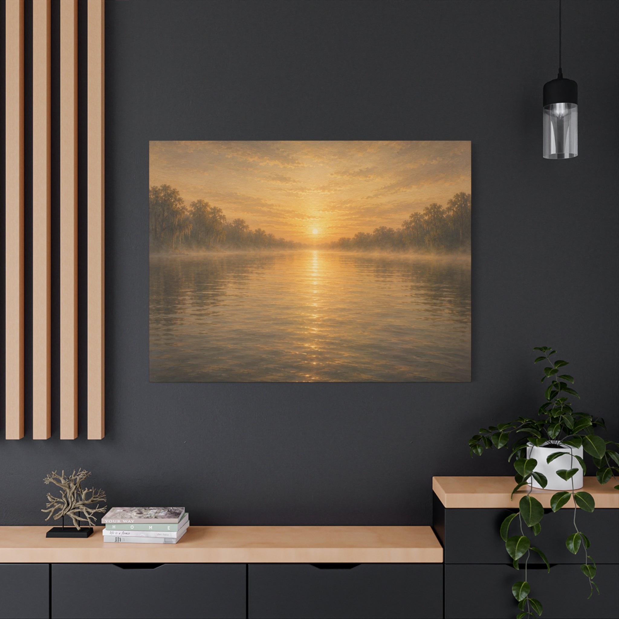 The River Collection Matte Stretched Canvas - "Open Current" (Morning Waters V of V)