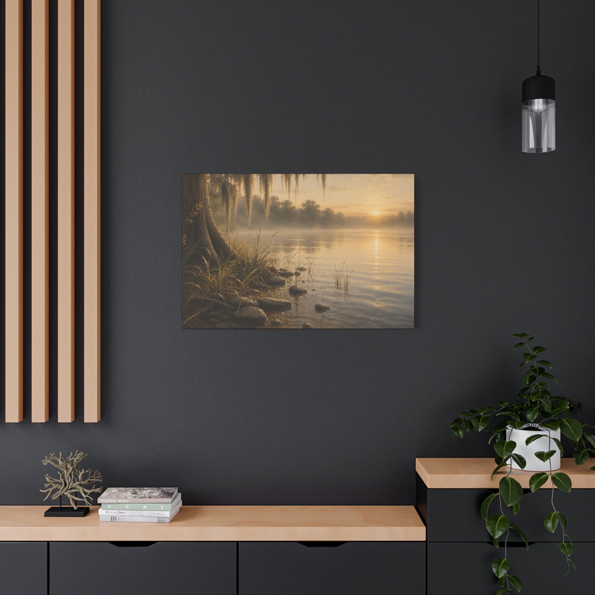 The River Collection Matte Stretched Canvas — "River's Edge" (Mornings Waters III of V)