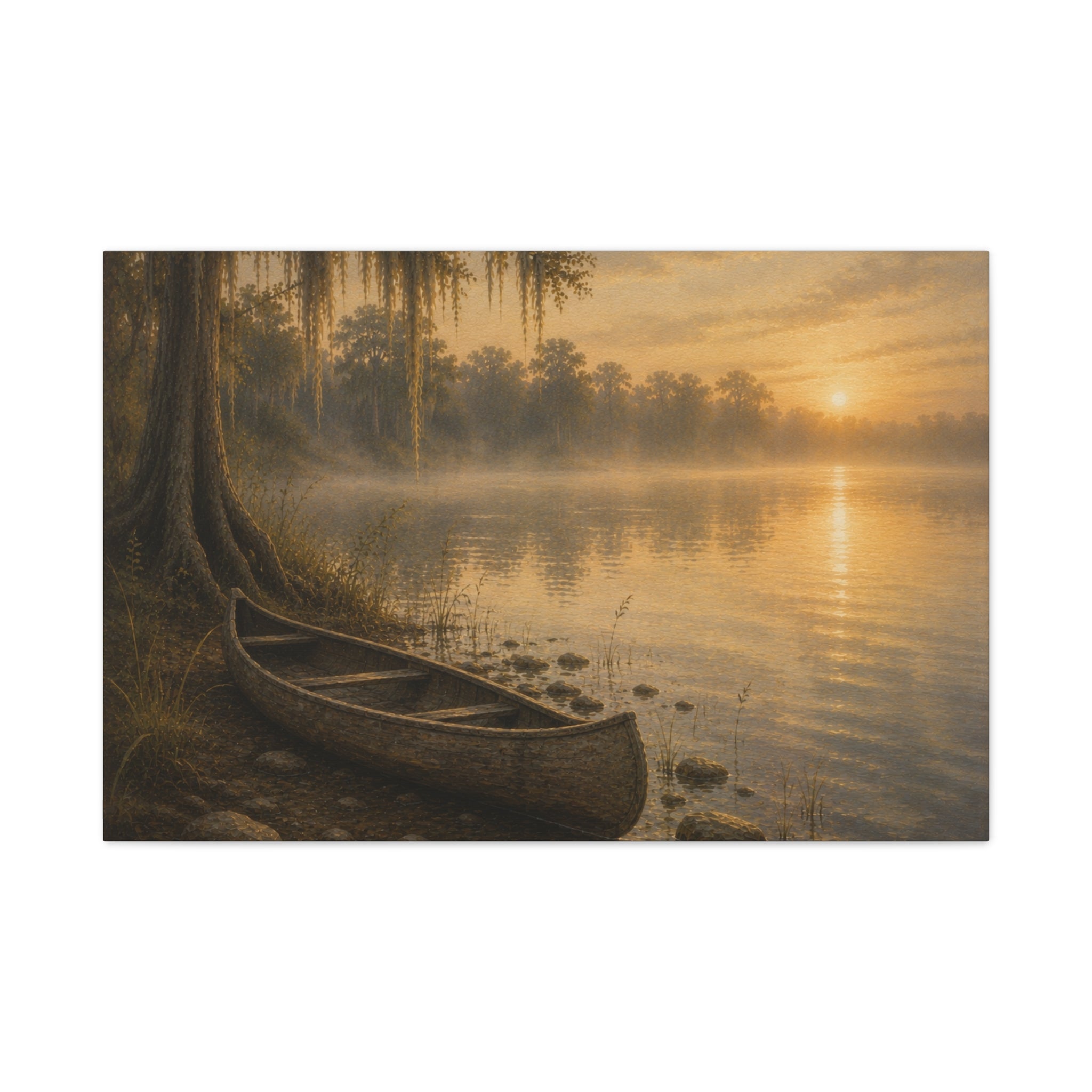 The River Collection Stretched Matte Canvas - "Silent Crossing" (Morning Waters IV of V)