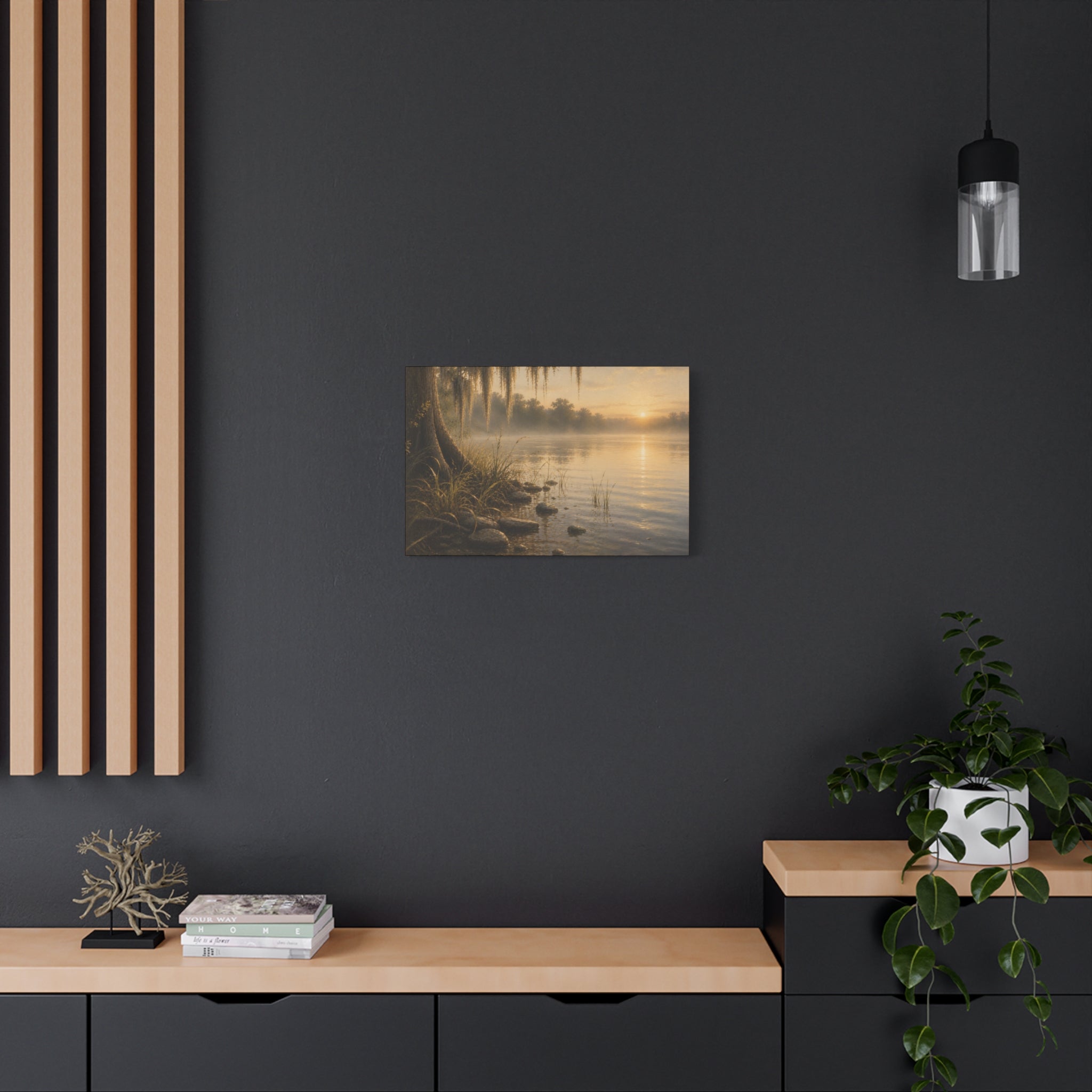 The River Collection Matte Stretched Canvas — "River's Edge" (Mornings Waters III of V)