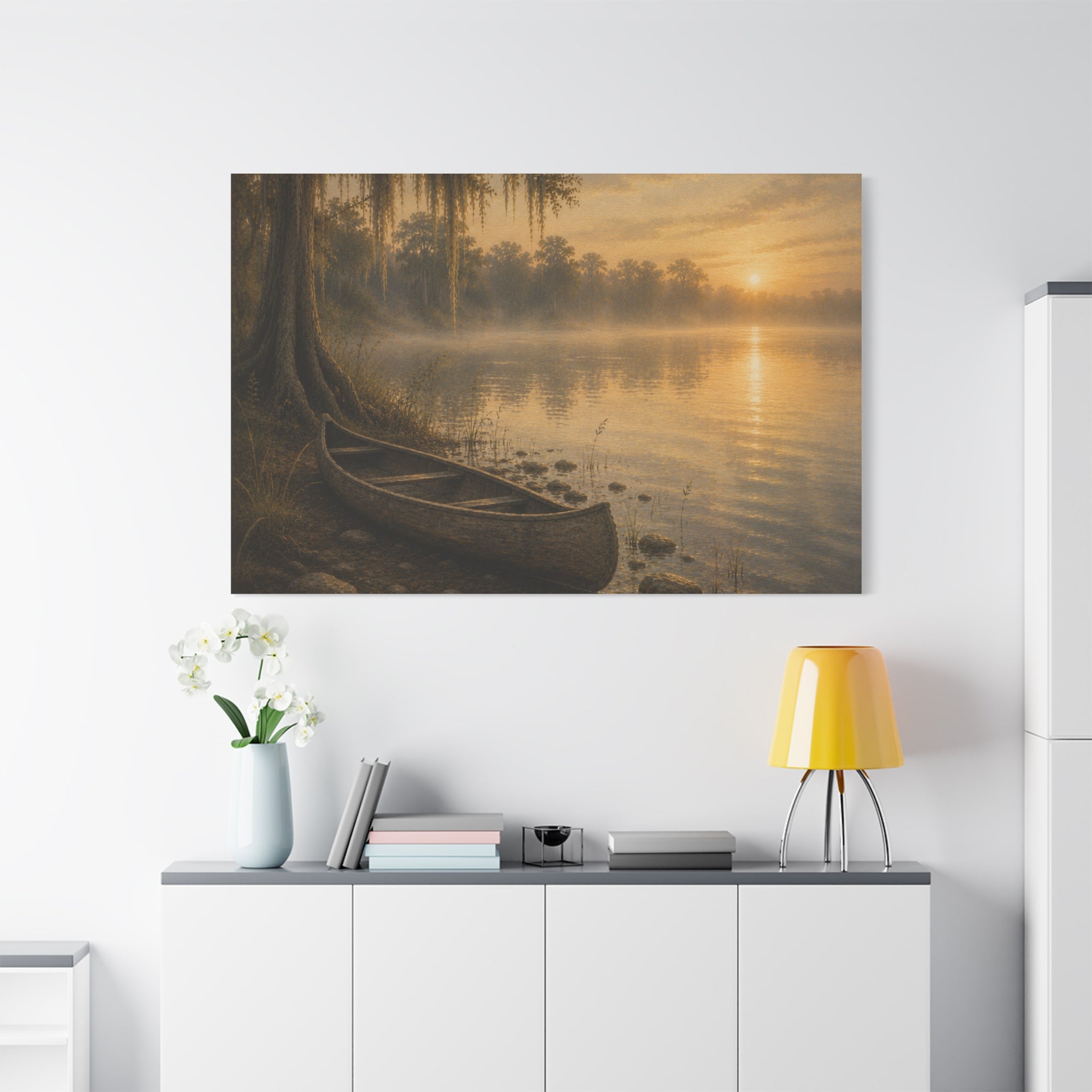 The River Collection Stretched Matte Canvas - "Silent Crossing" (Morning Waters IV of V)