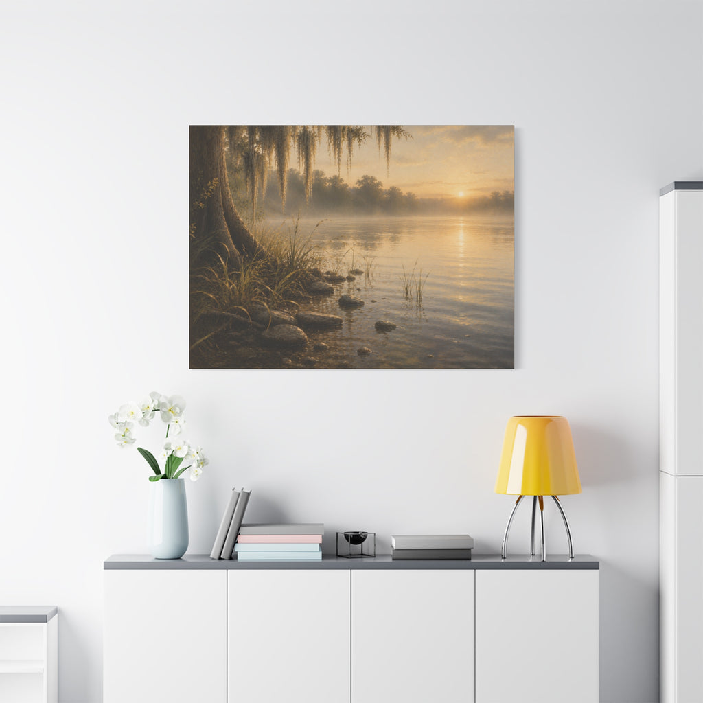 The River Collection Matte Stretched Canvas — "River's Edge" (Mornings Waters III of V)