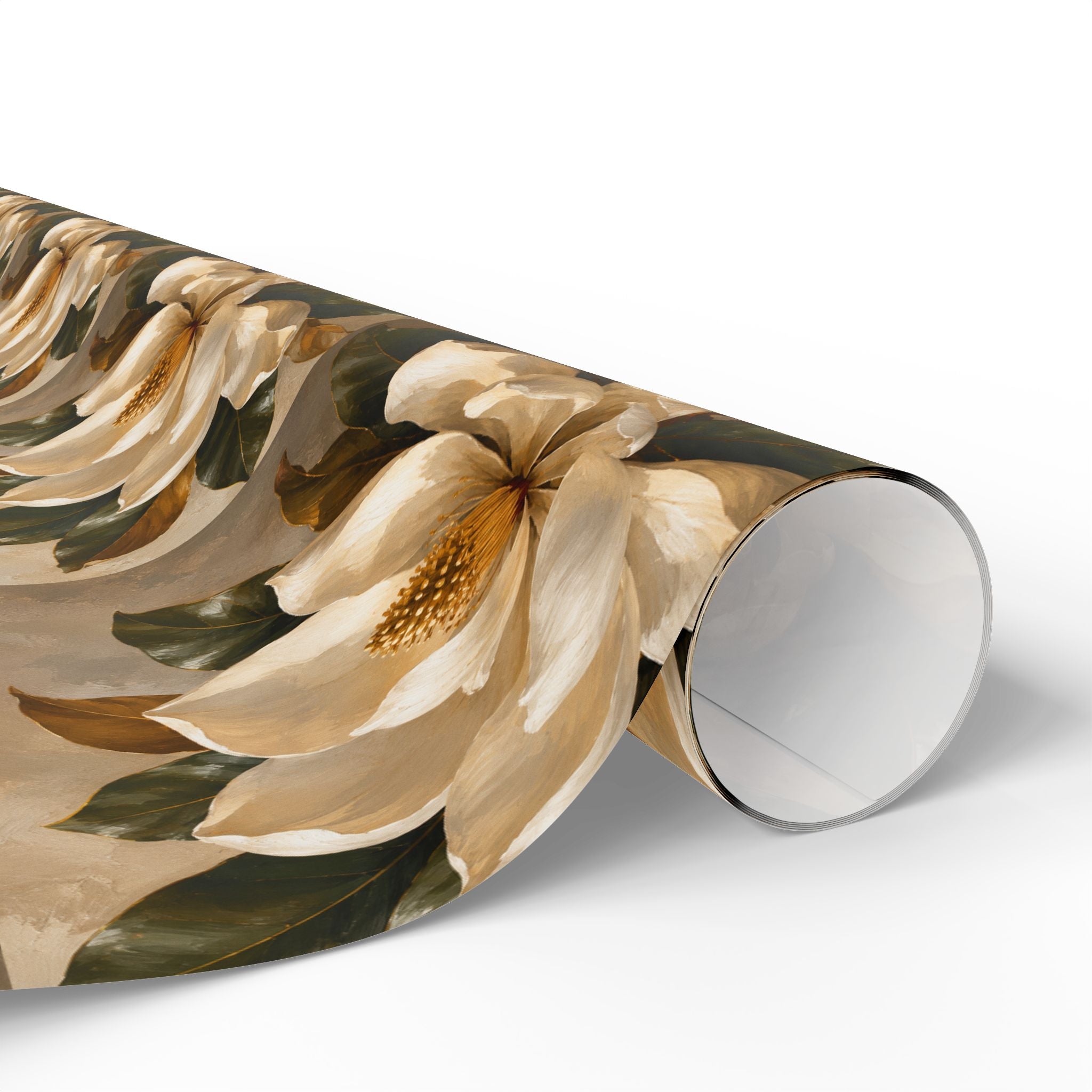 Wrapping Paper - Vintage Cream Magnolia Floral Gift Wrap