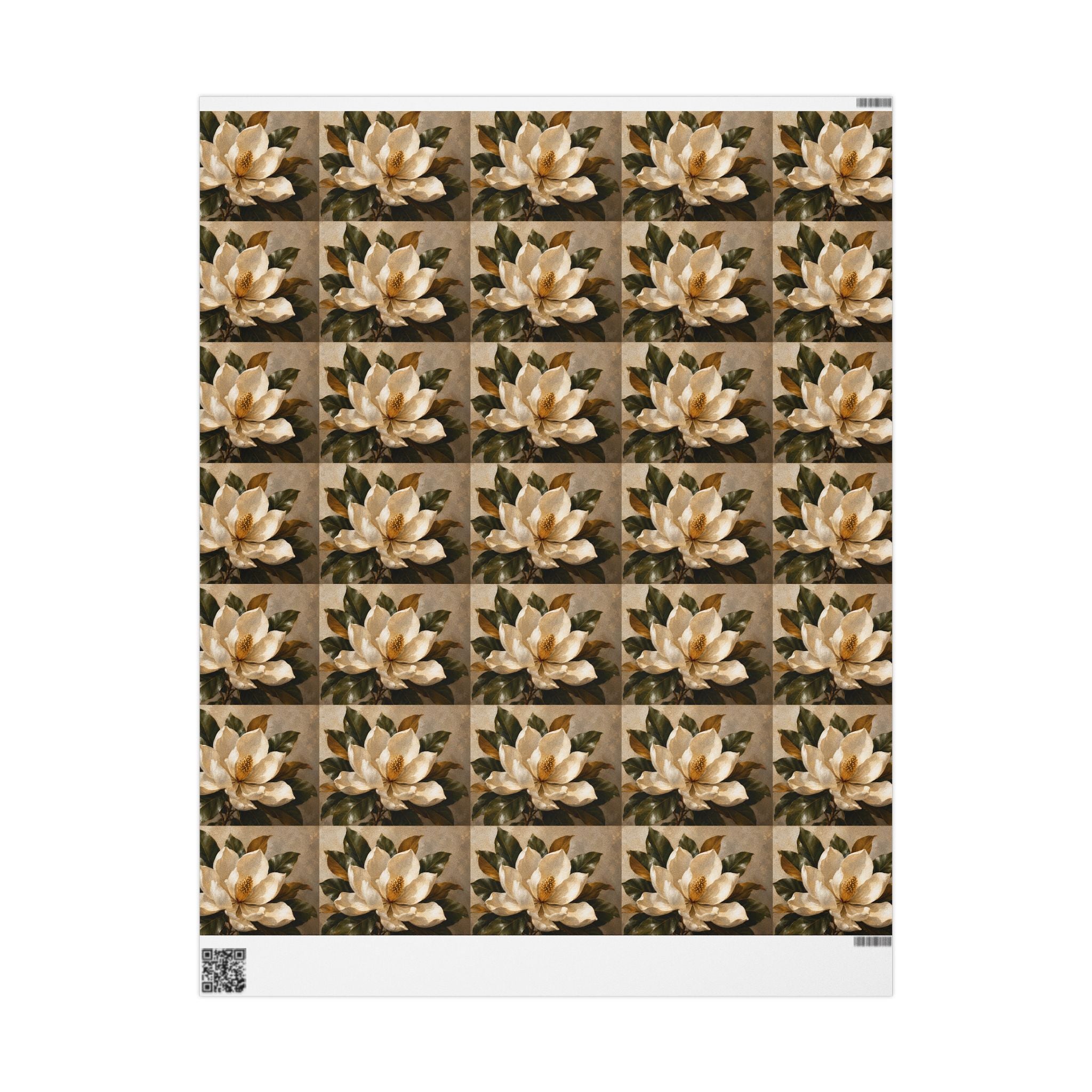 Wrapping Paper - Vintage Cream Magnolia Floral Gift Wrap