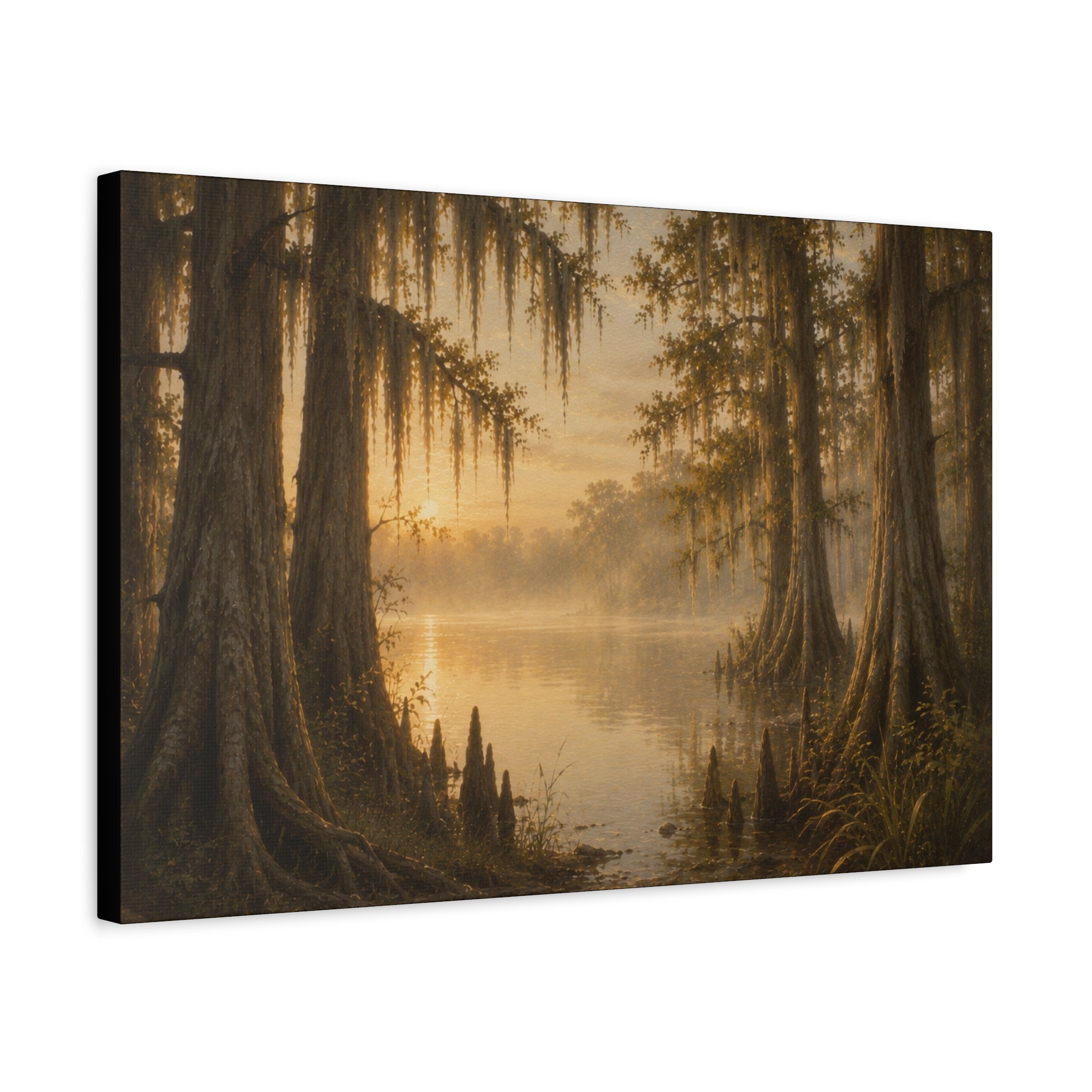 The River Collection Matte Stretched Canvas - "Cypress Cathedral" (Morning Waters II of V)