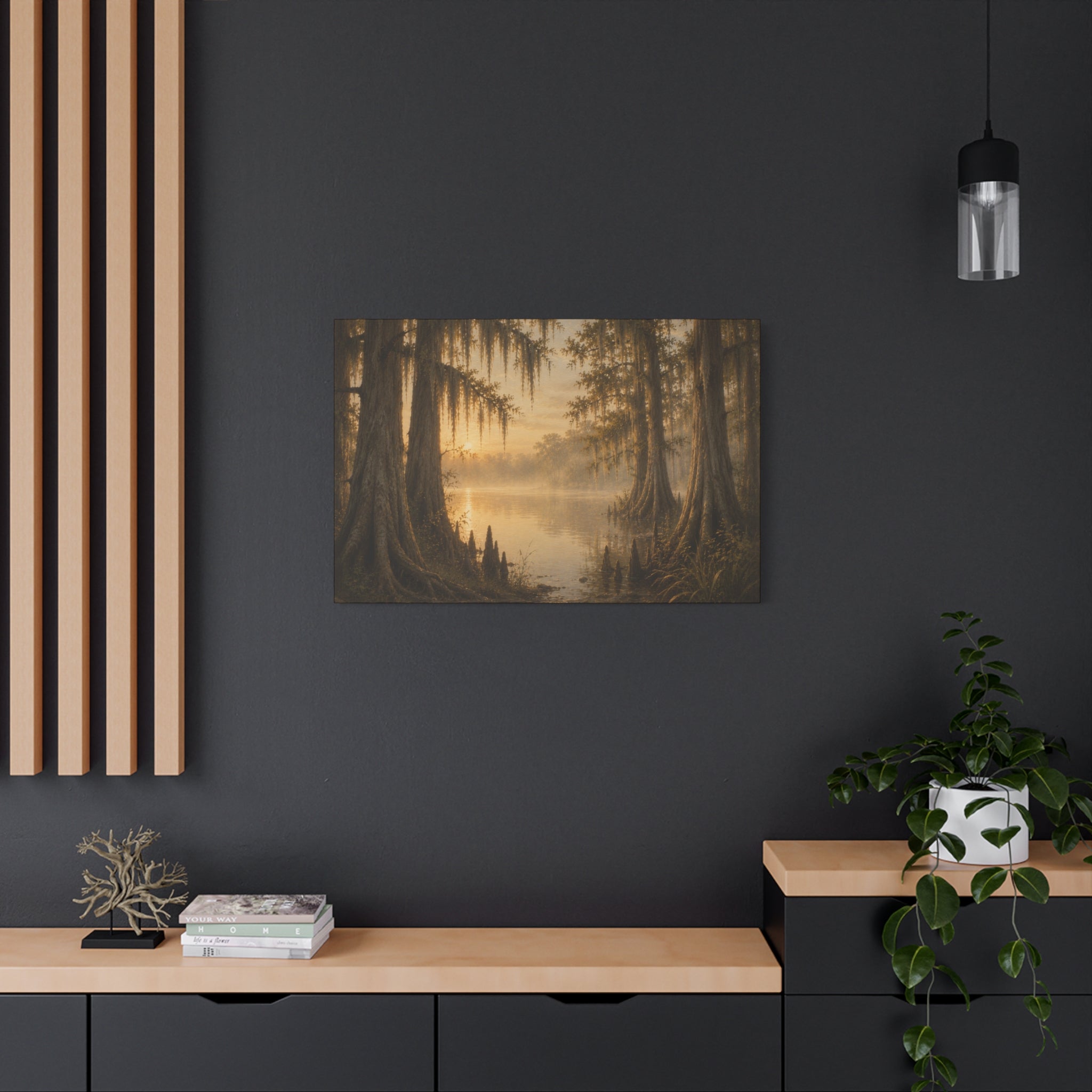 The River Collection Matte Stretched Canvas - "Cypress Cathedral" (Morning Waters II of V)