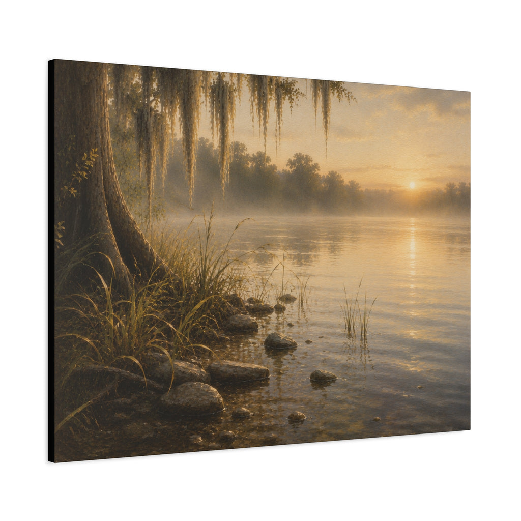 The River Collection Matte Stretched Canvas — "River's Edge" (Mornings Waters III of V)