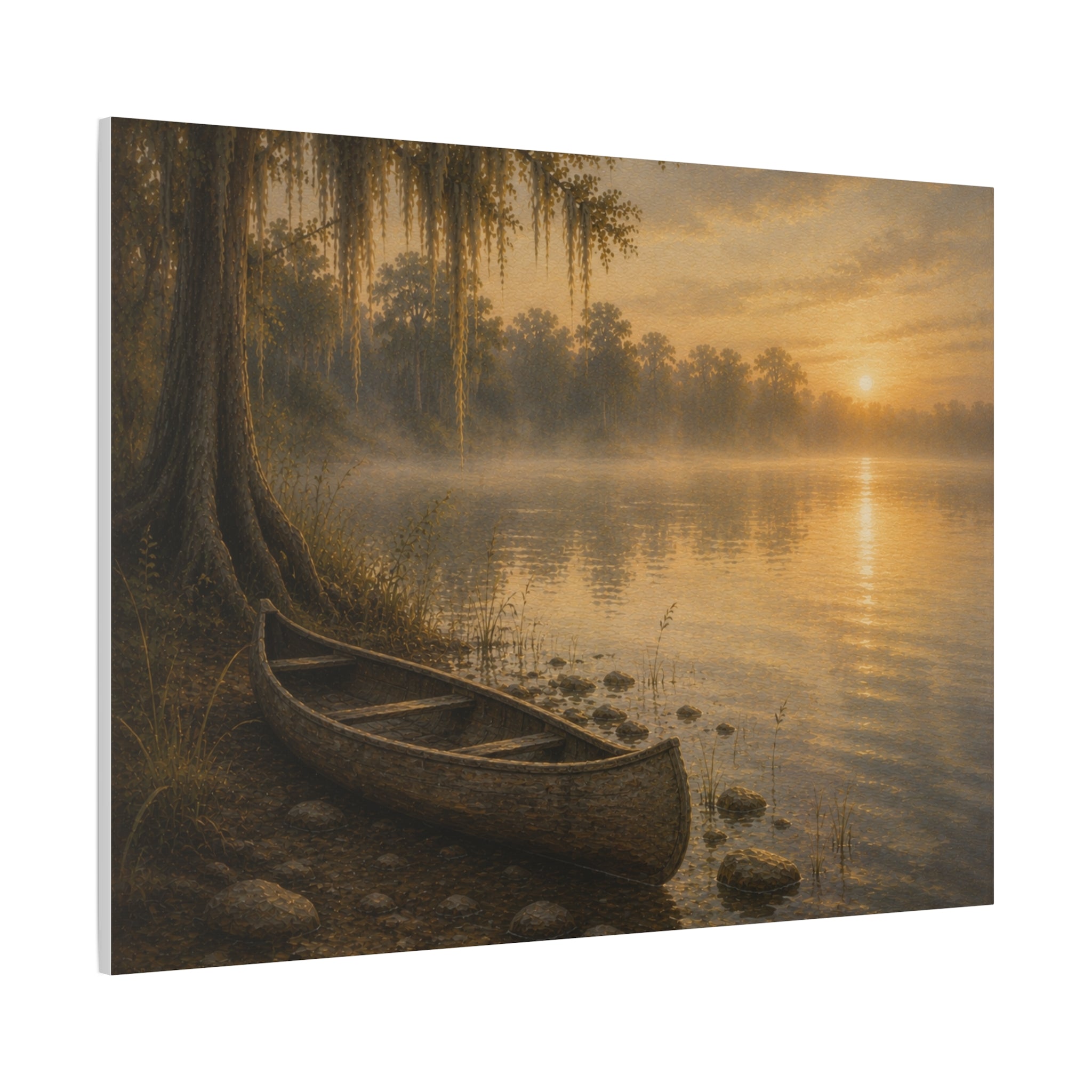 The River Collection Stretched Matte Canvas - "Silent Crossing" (Morning Waters IV of V)
