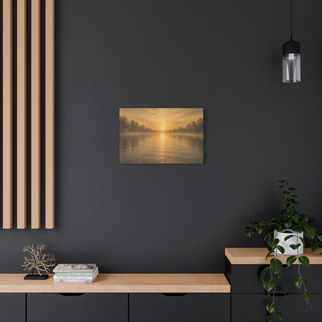 The River Collection Matte Stretched Canvas - "Open Current" (Morning Waters V of V)