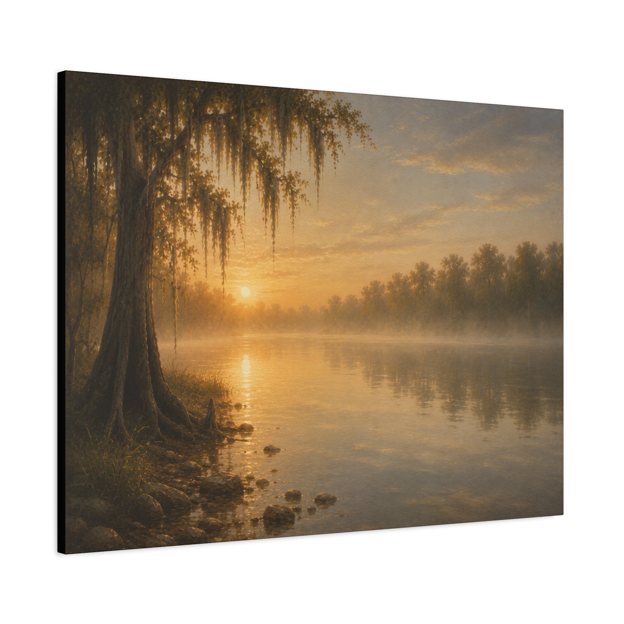 The River Collection Matte Stretched Canvas — First Light (Morning Waters I of V)