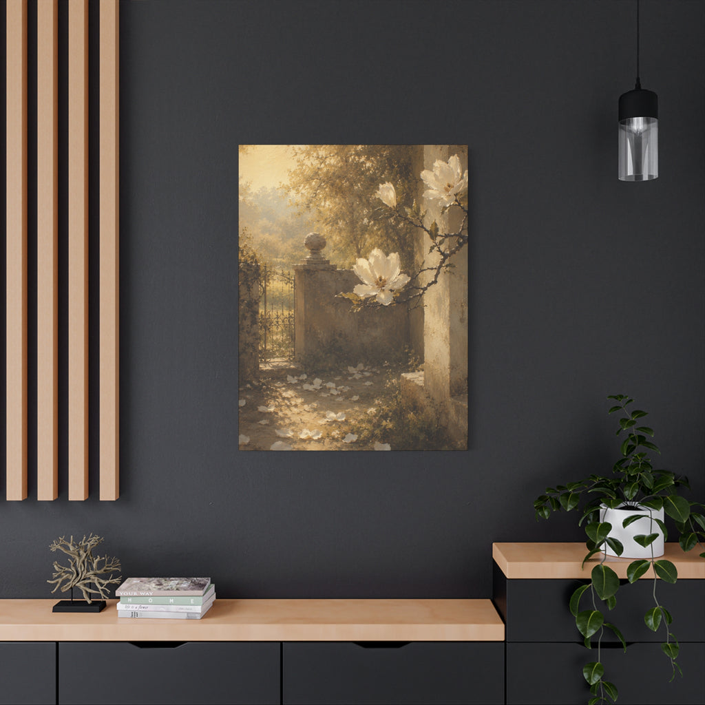 The Magnolia Collection Stretched Canvas - "The Last Petal" (Whispers of Spring V of V)