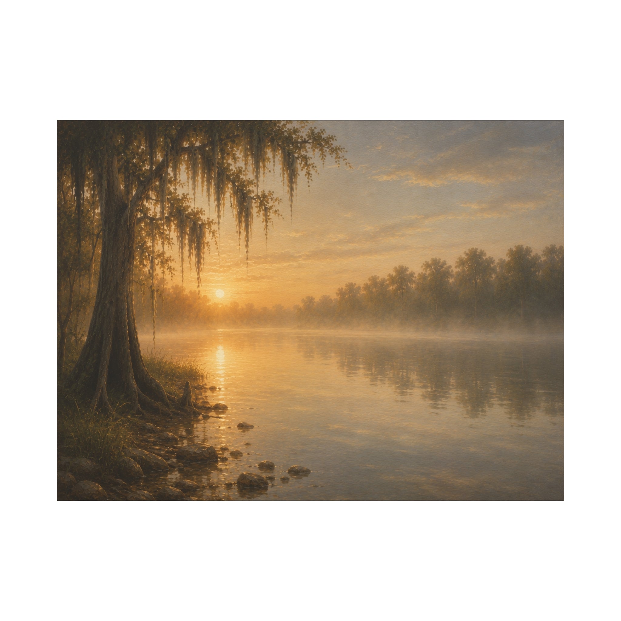The River Collection Matte Stretched Canvas — First Light (Morning Waters I of V)