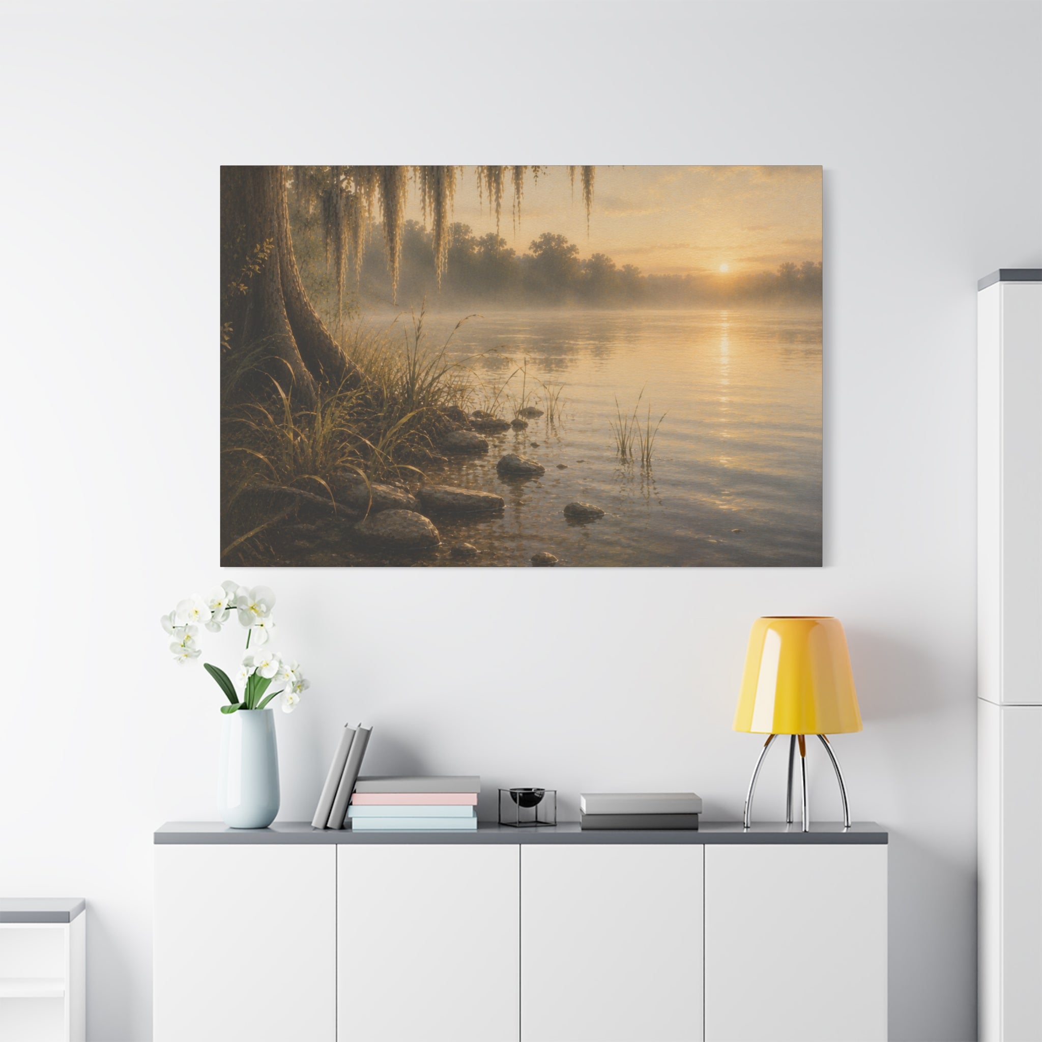 The River Collection Matte Stretched Canvas — "River's Edge" (Mornings Waters III of V)
