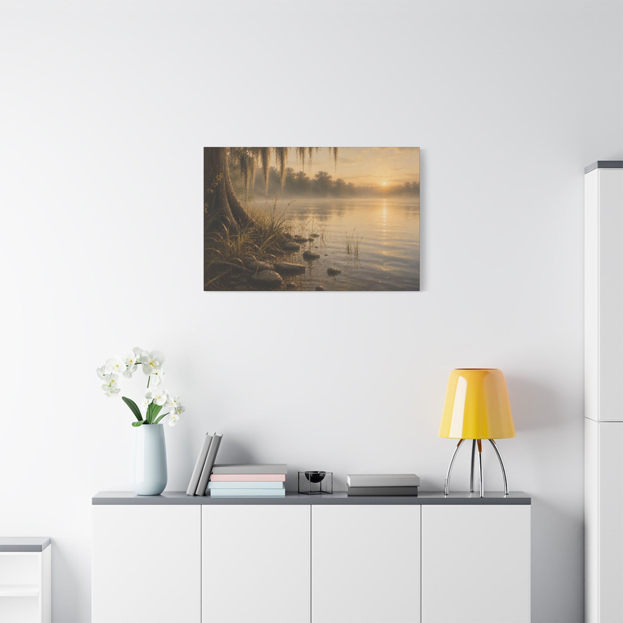 The River Collection Matte Stretched Canvas — "River's Edge" (Mornings Waters III of V)