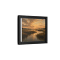 Framed Matte Canvas – Golden Marsh Sunset Landscape Wall Art