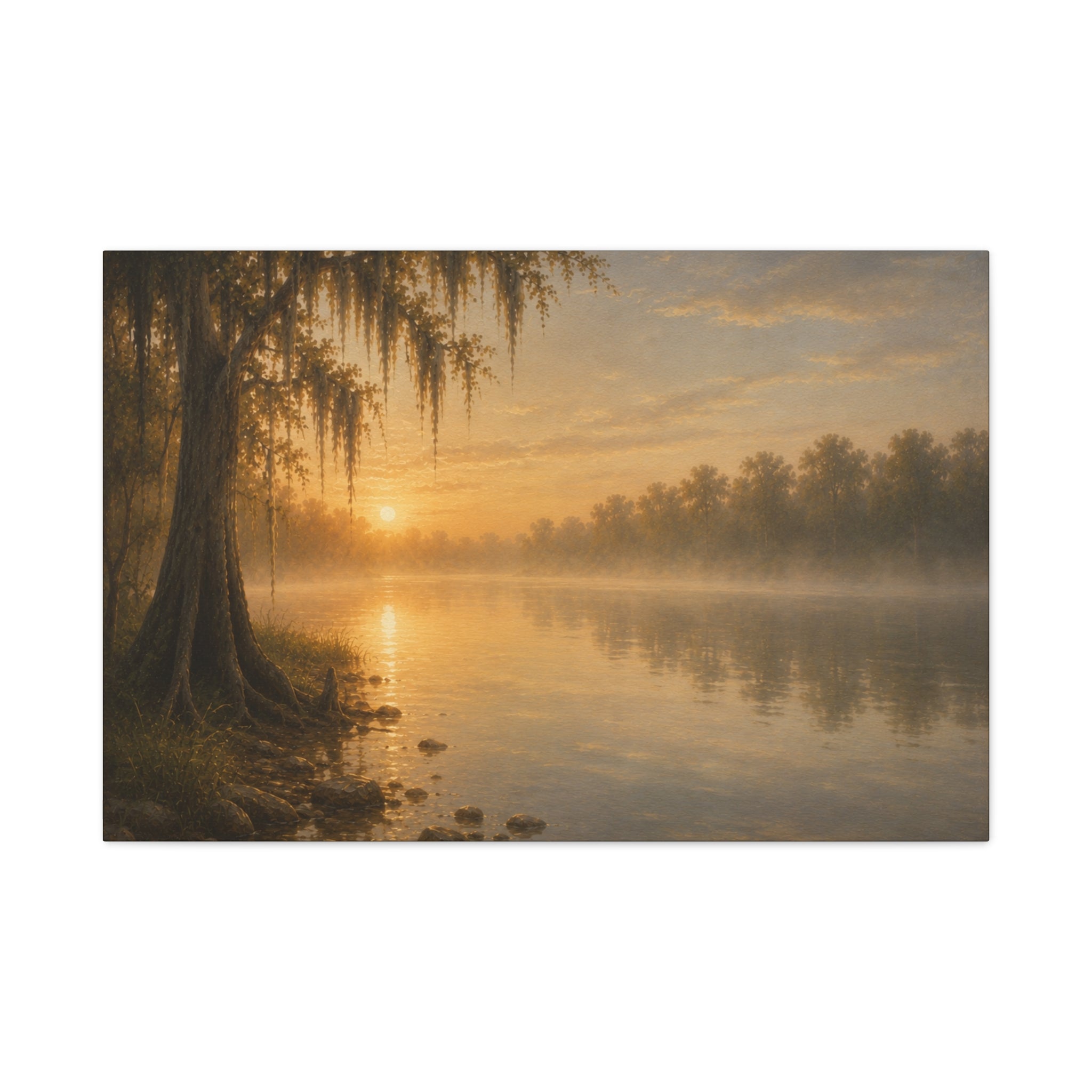 The River Collection Matte Stretched Canvas — First Light (Morning Waters I of V)