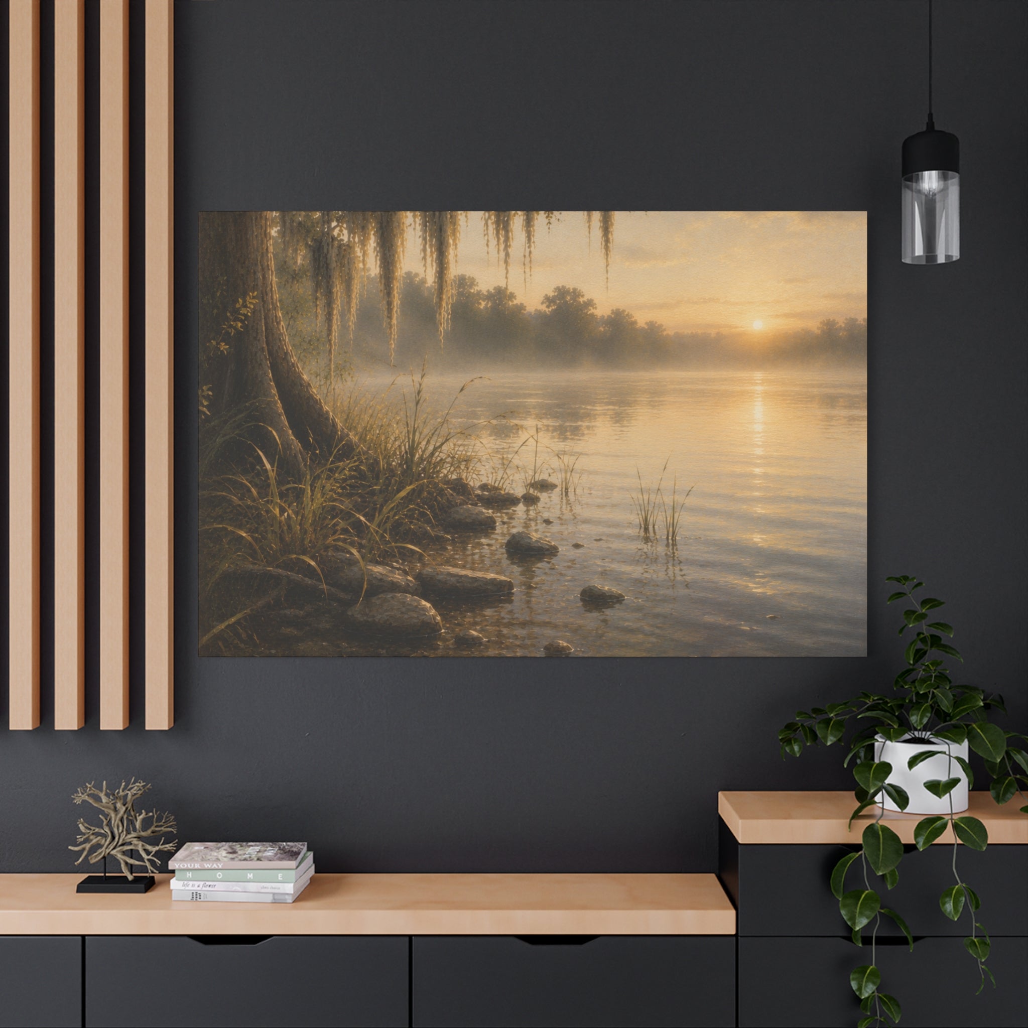 The River Collection Matte Stretched Canvas — "River's Edge" (Mornings Waters III of V)