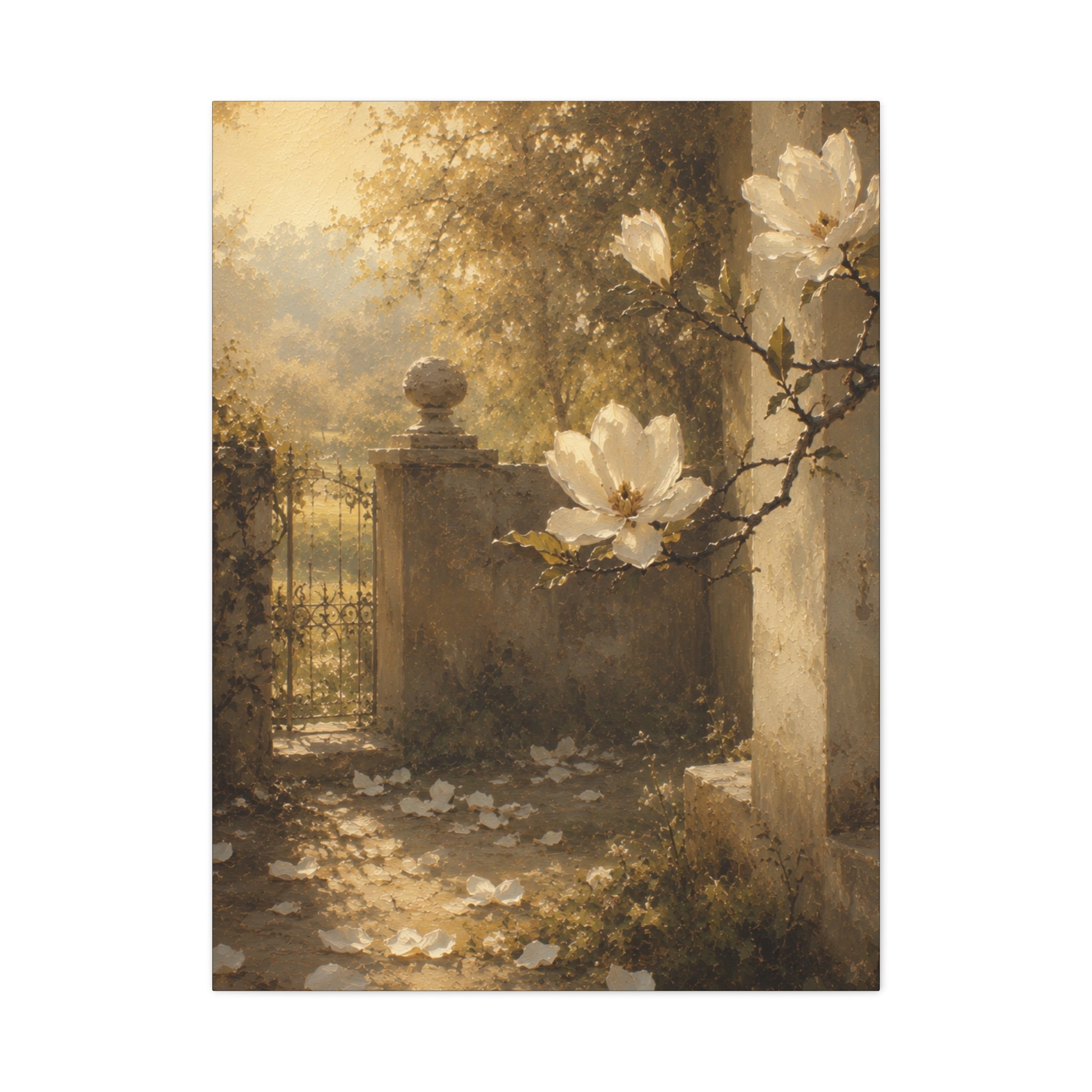 The Magnolia Collection Stretched Canvas - "The Last Petal" (Whispers of Spring V of V)