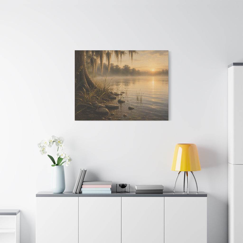 The River Collection Matte Stretched Canvas — "River's Edge" (Mornings Waters III of V)