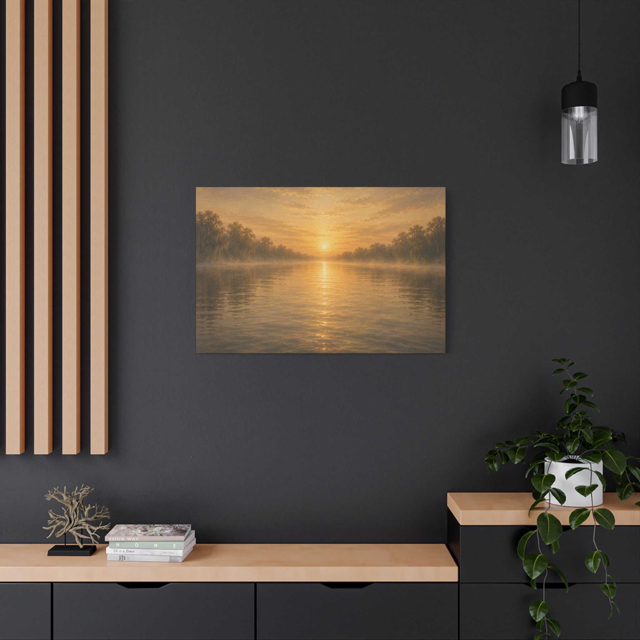 The River Collection Matte Stretched Canvas - "Open Current" (Morning Waters V of V)