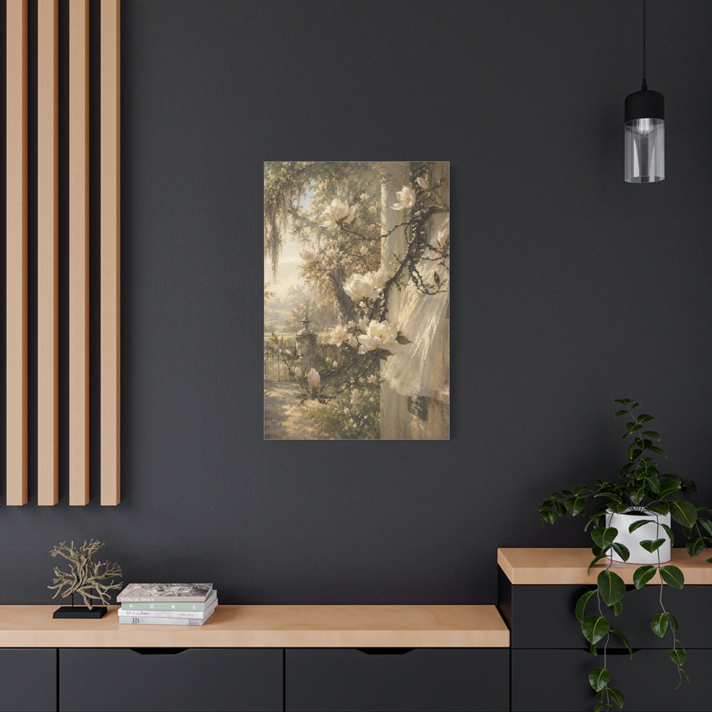 The Magnolia Collection Stretched Canvas — "The First Bloom" (Whispers of Spring I of V)