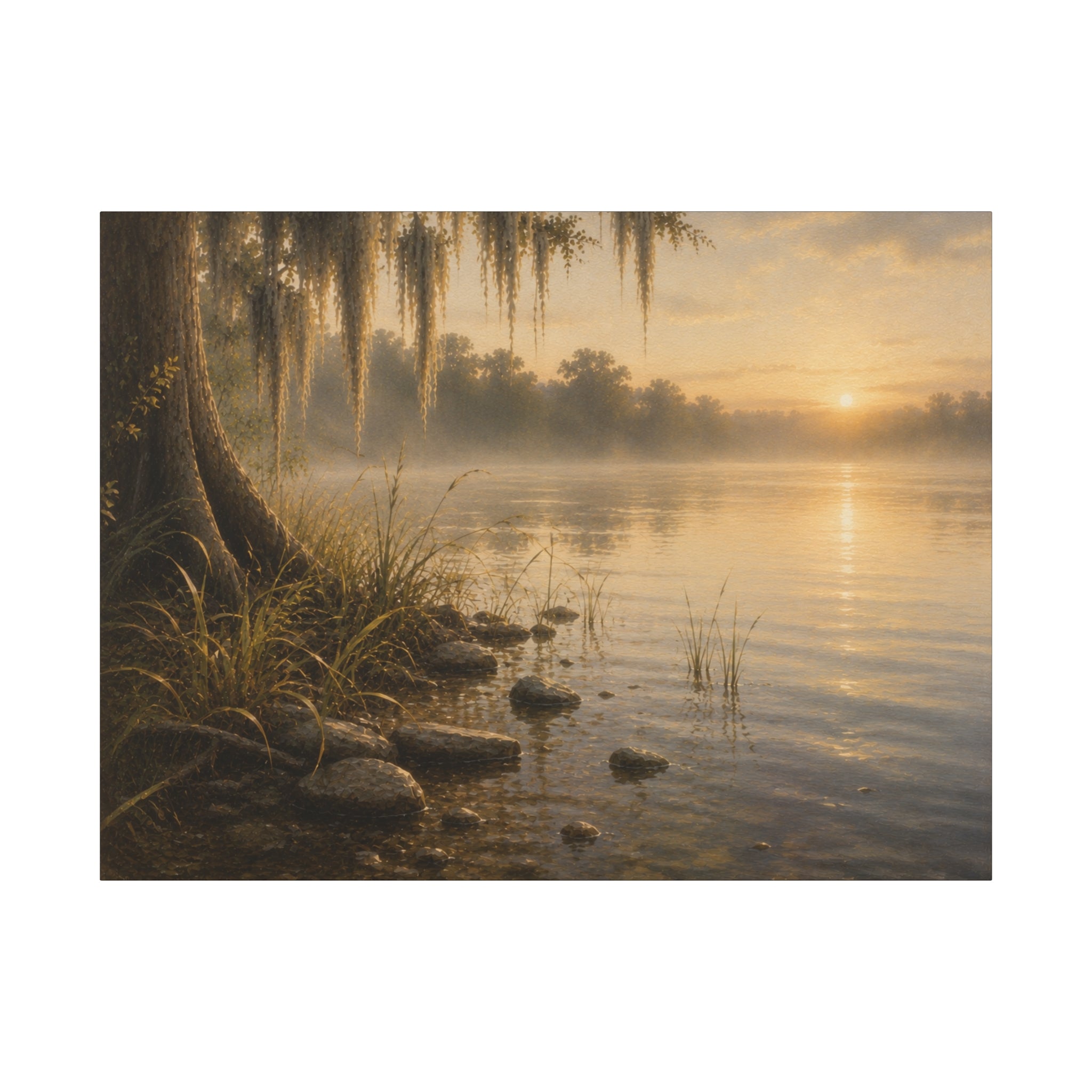 The River Collection Matte Stretched Canvas — "River's Edge" (Morning Waters III of V)
