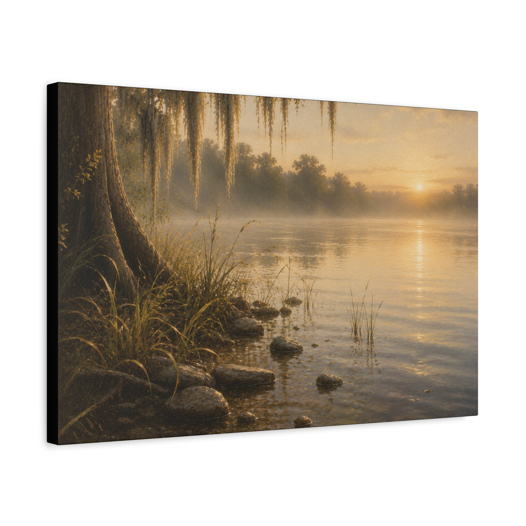 The River Collection Matte Stretched Canvas — "River's Edge" (Mornings Waters III of V)