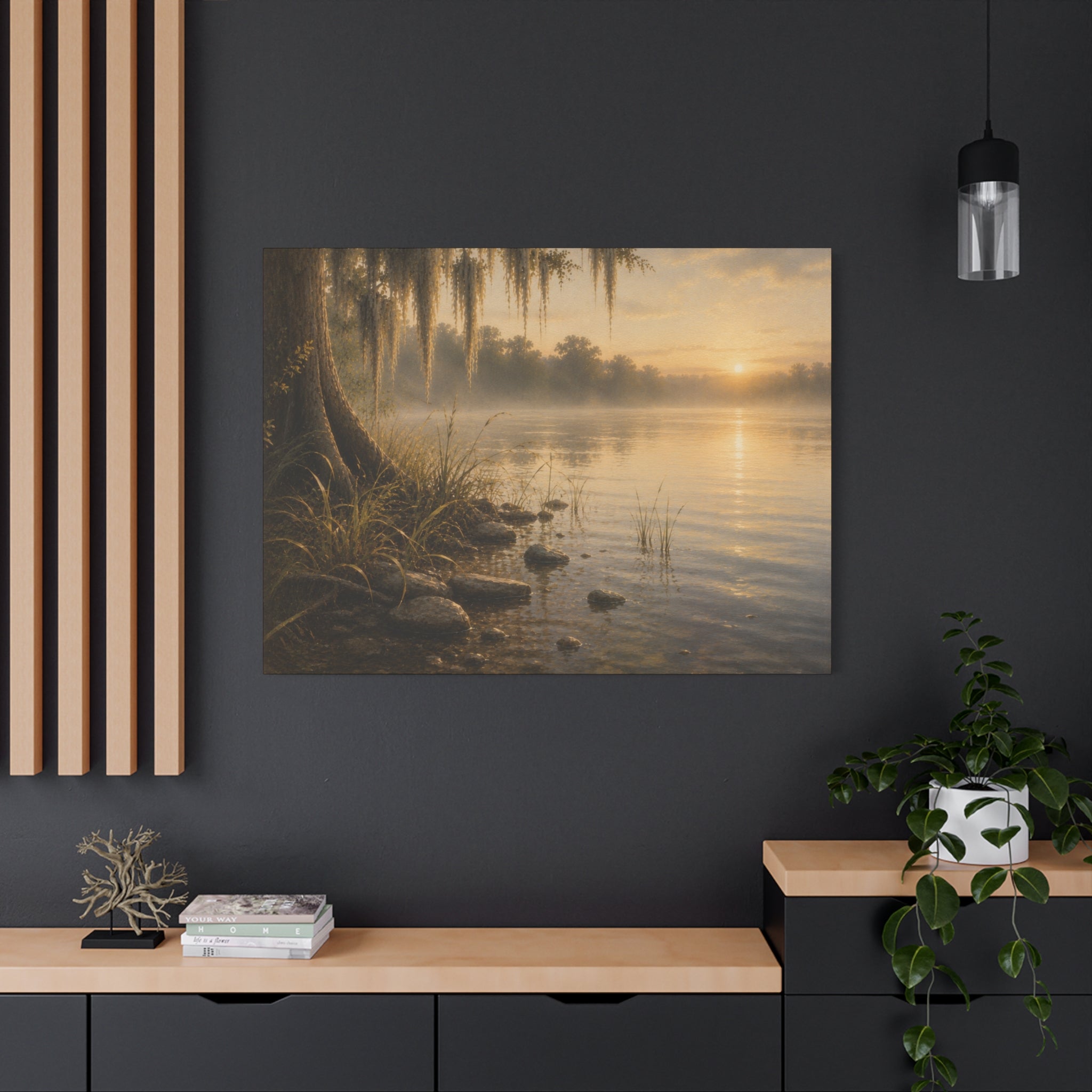 The River Collection Matte Stretched Canvas — "River's Edge" (Mornings Waters III of V)