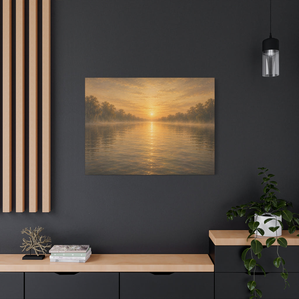 The River Collection Matte Stretched Canvas - "Open Current" (Morning Waters V of V)