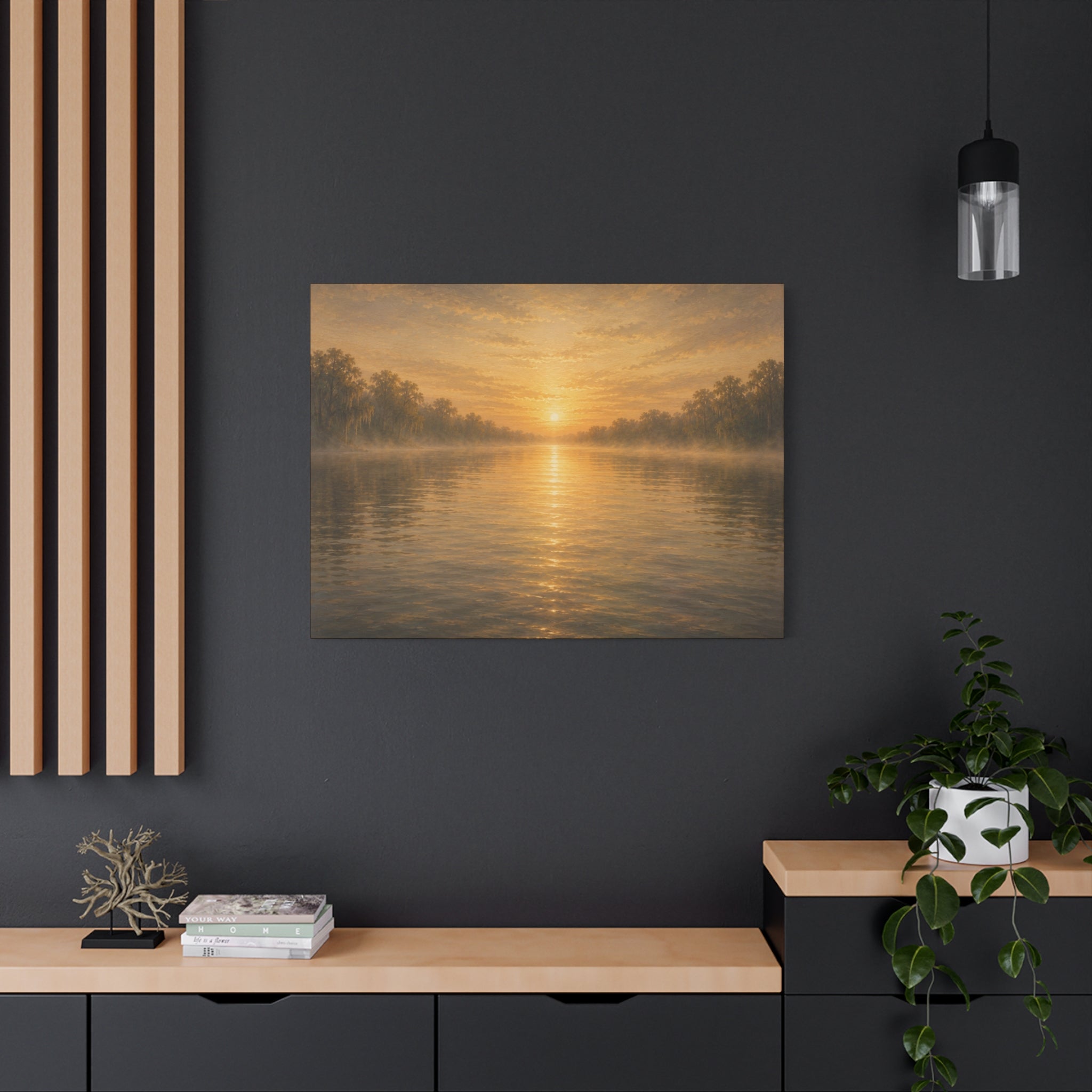 The River Collection Matte Stretched Canvas - "Open Current" (Morning Waters V of V)