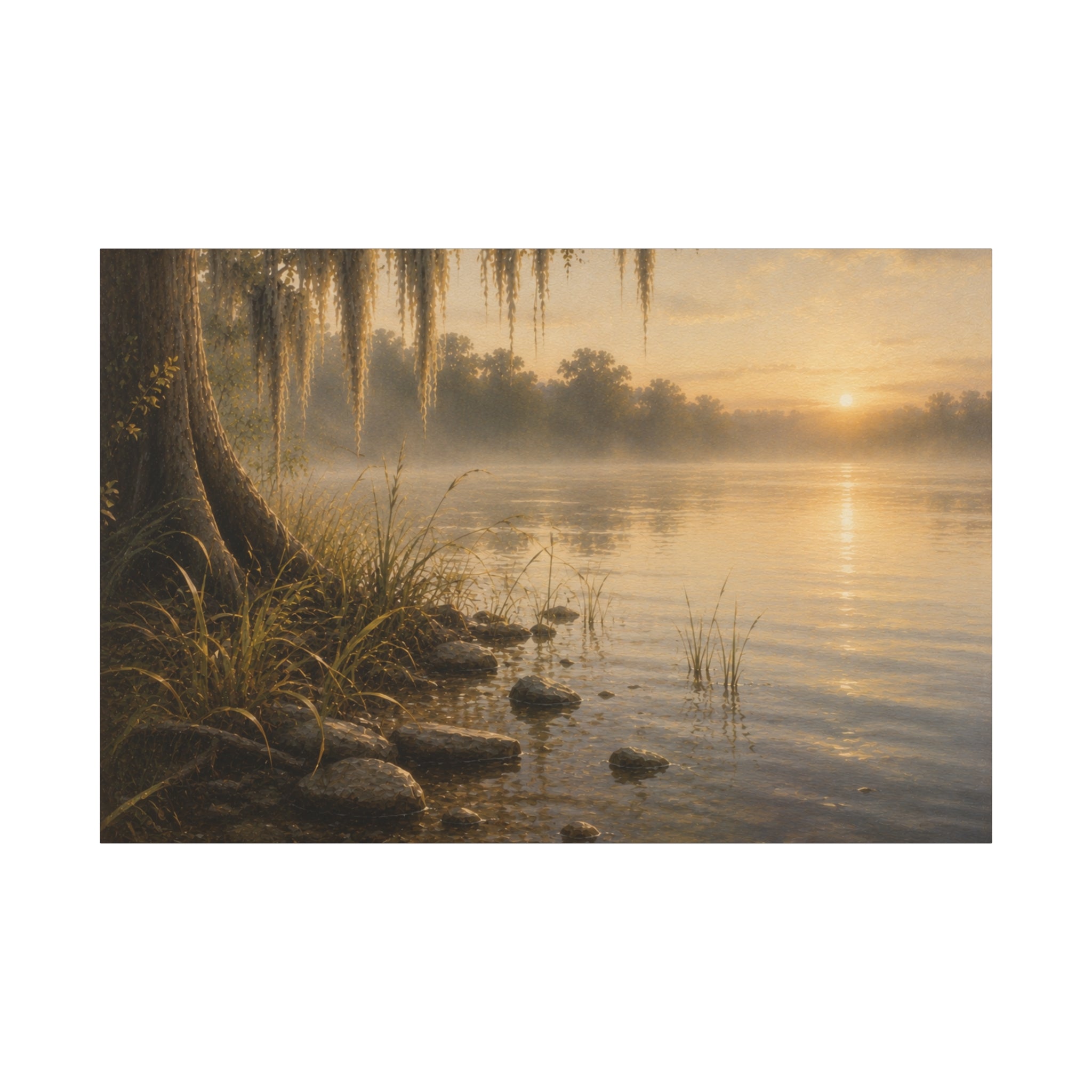 The River Collection Matte Stretched Canvas — "River's Edge" (Morning Waters III of V)