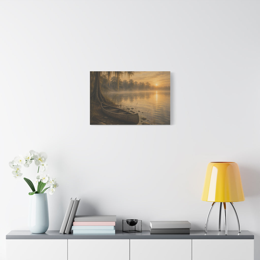 The River Collection Stretched Matte Canvas - "Silent Crossing" (Morning Waters IV of V)