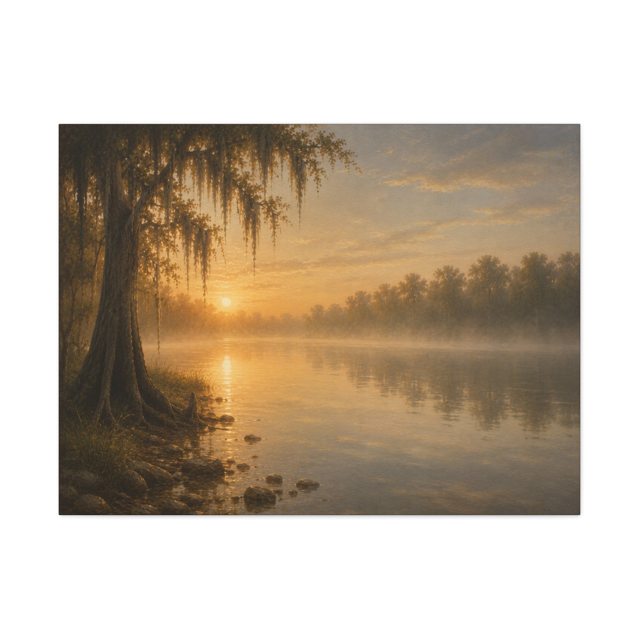 The River Collection Matte Stretched Canvas — First Light (Morning Waters I of V)