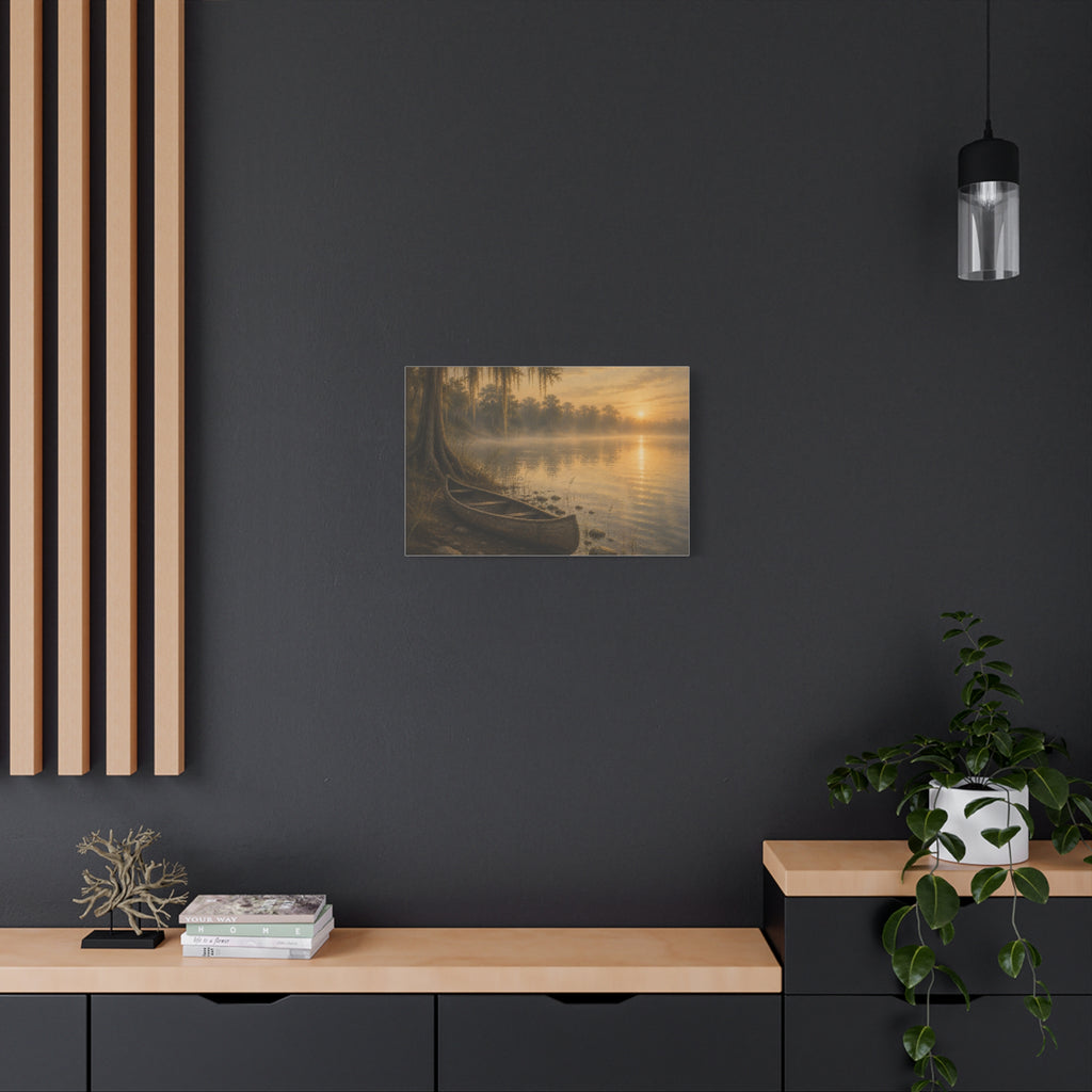 The River Collection Stretched Matte Canvas - "Silent Crossing" (Morning Waters IV of V)