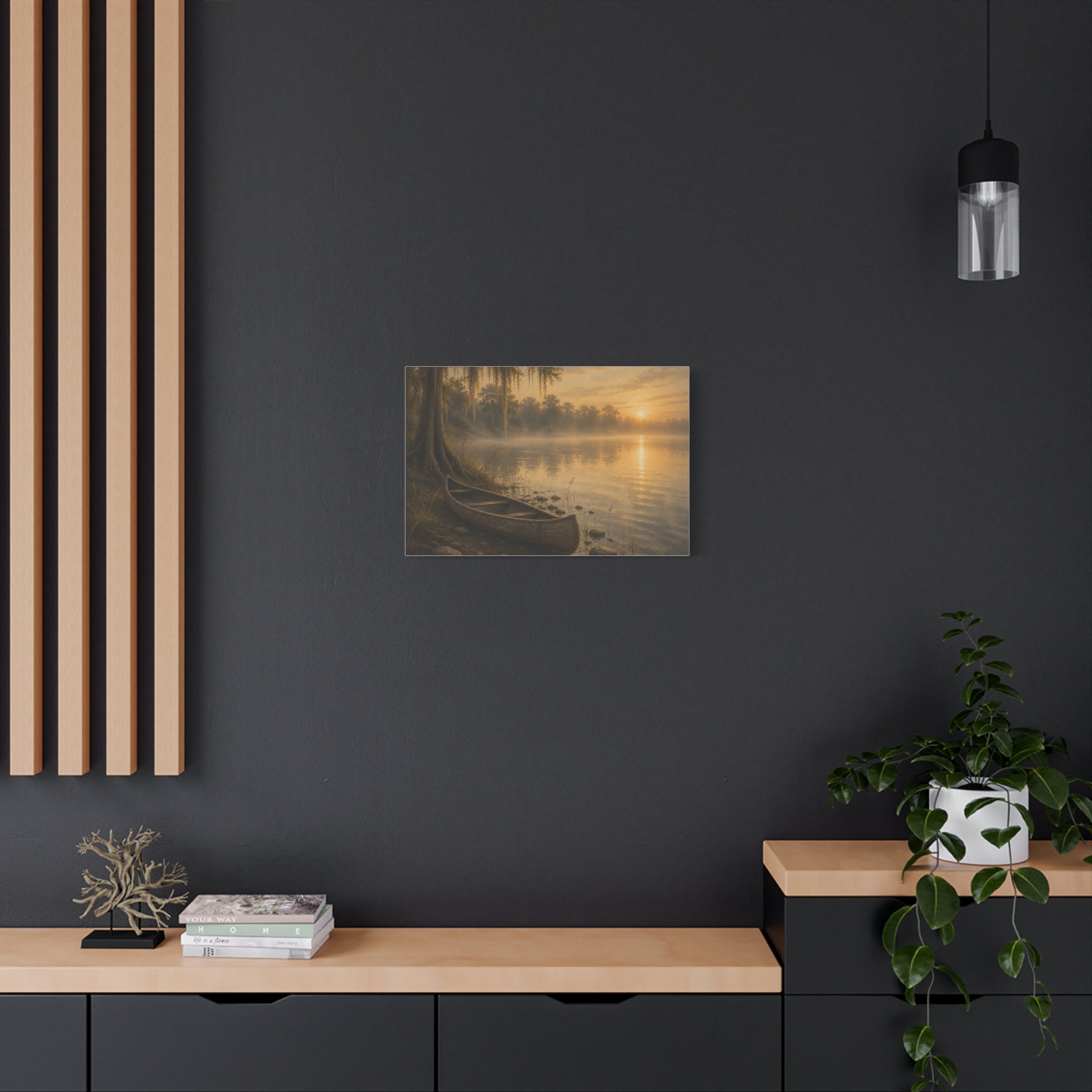 The River Collection Stretched Matte Canvas - "Silent Crossing" (Morning Waters IV of V)