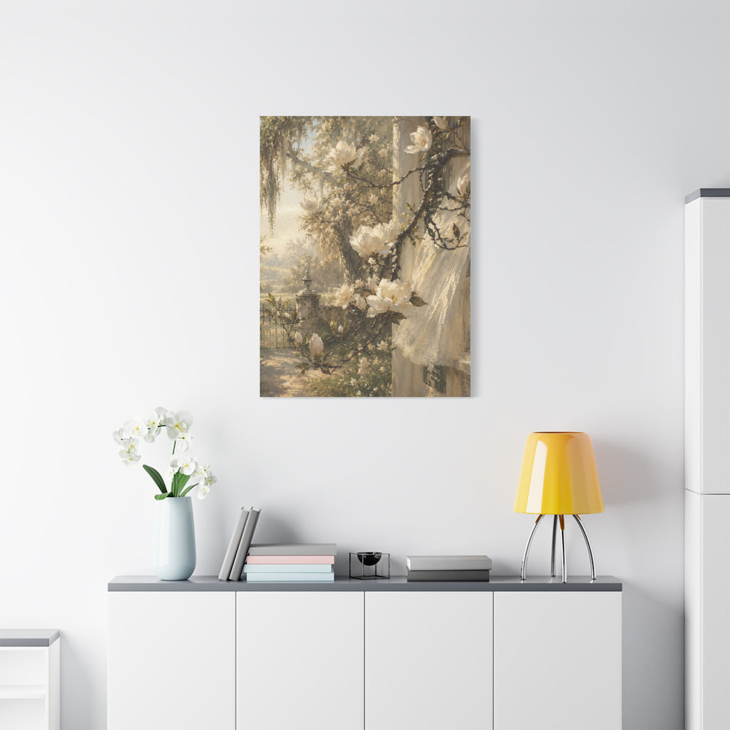 The Magnolia Collection Stretched Canvas — "The First Bloom" (Whispers of Spring I of V)