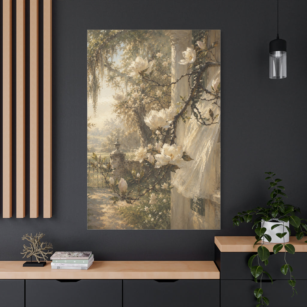 The Magnolia Collection Stretched Canvas — "The First Bloom" (Whispers of Spring I of V)