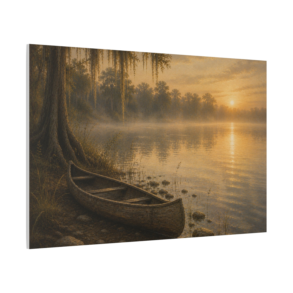 The River Collection Stretched Matte Canvas - "Silent Crossing" (Morning Waters IV of V)
