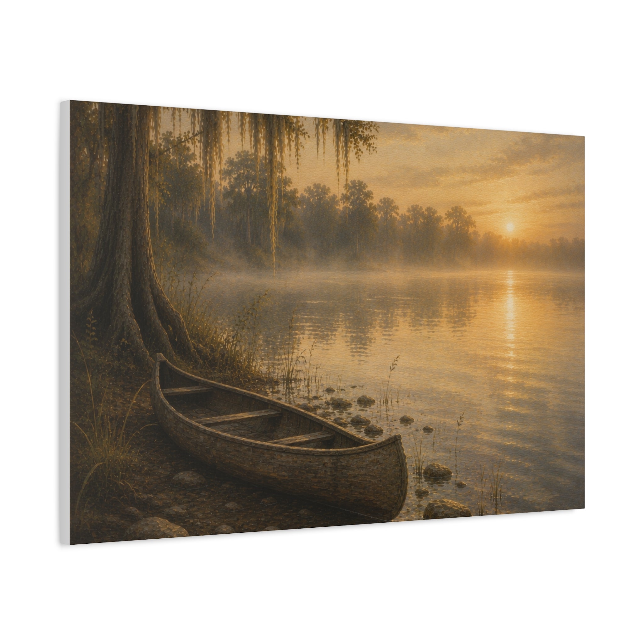The River Collection Stretched Matte Canvas - "Silent Crossing" (Morning Waters IV of V)